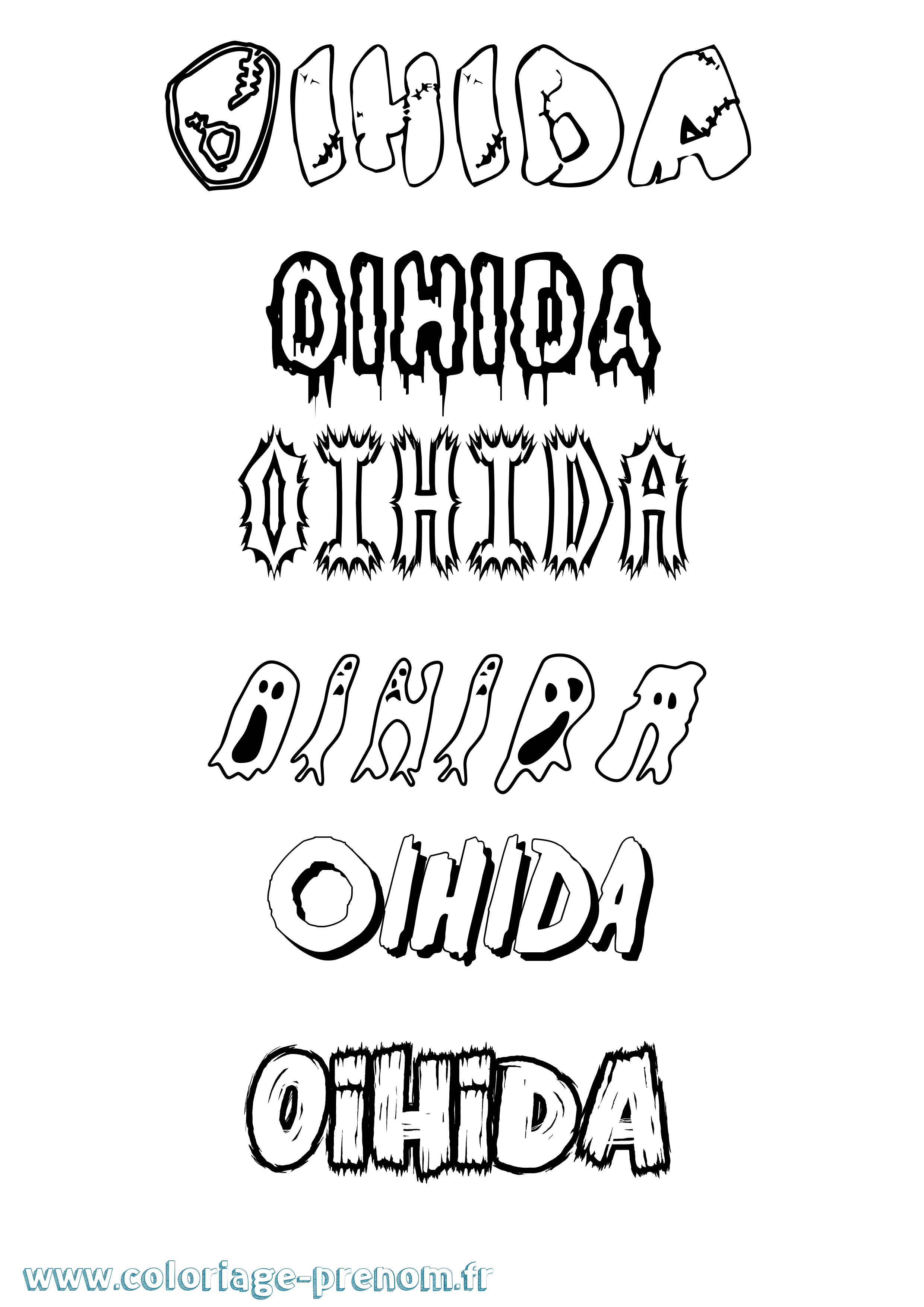 Coloriage Oihida Frisson Coloriage prénom Oihida Frisson