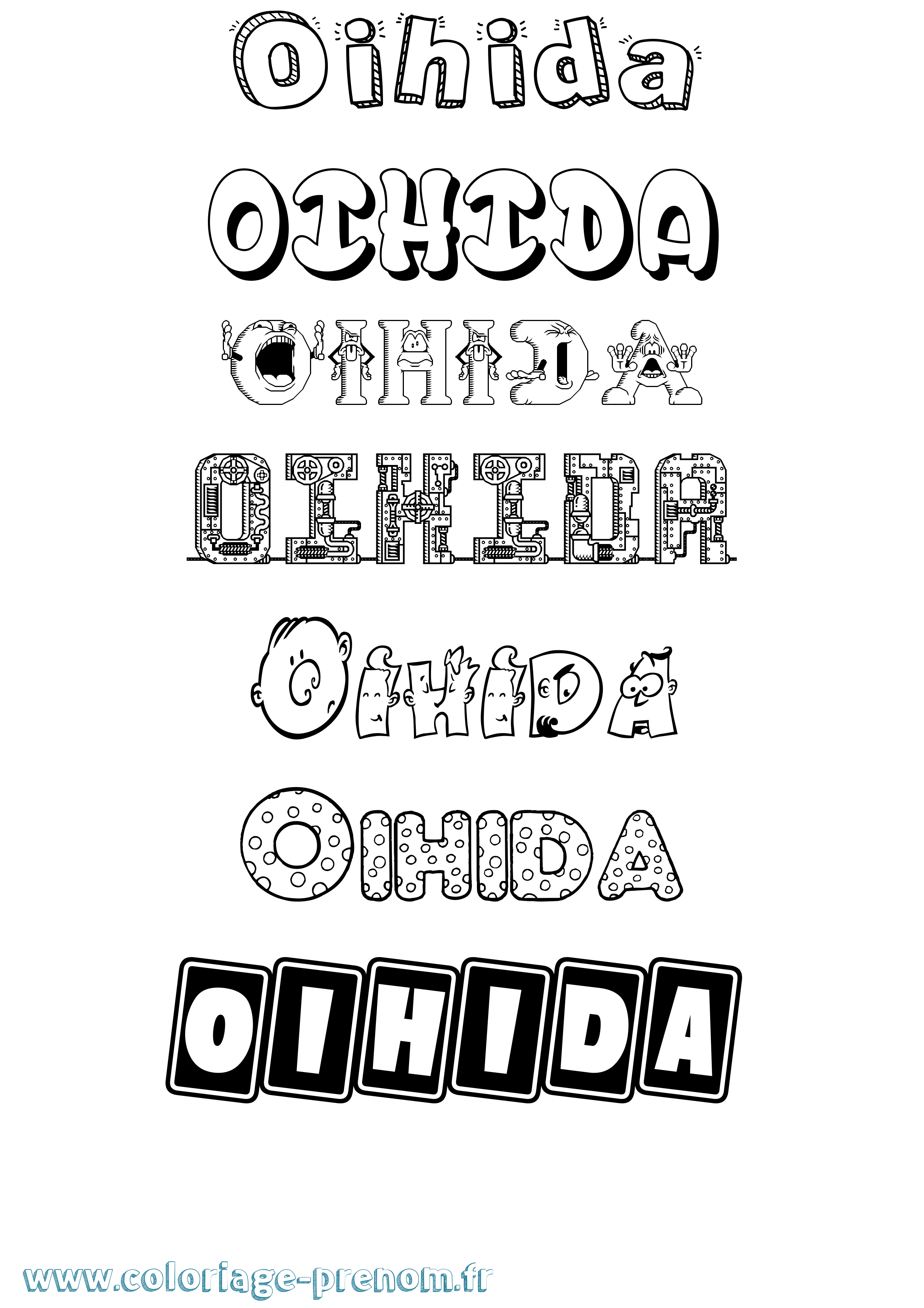 Coloriage Oihida Fun Coloriage prénom Oihida Fun