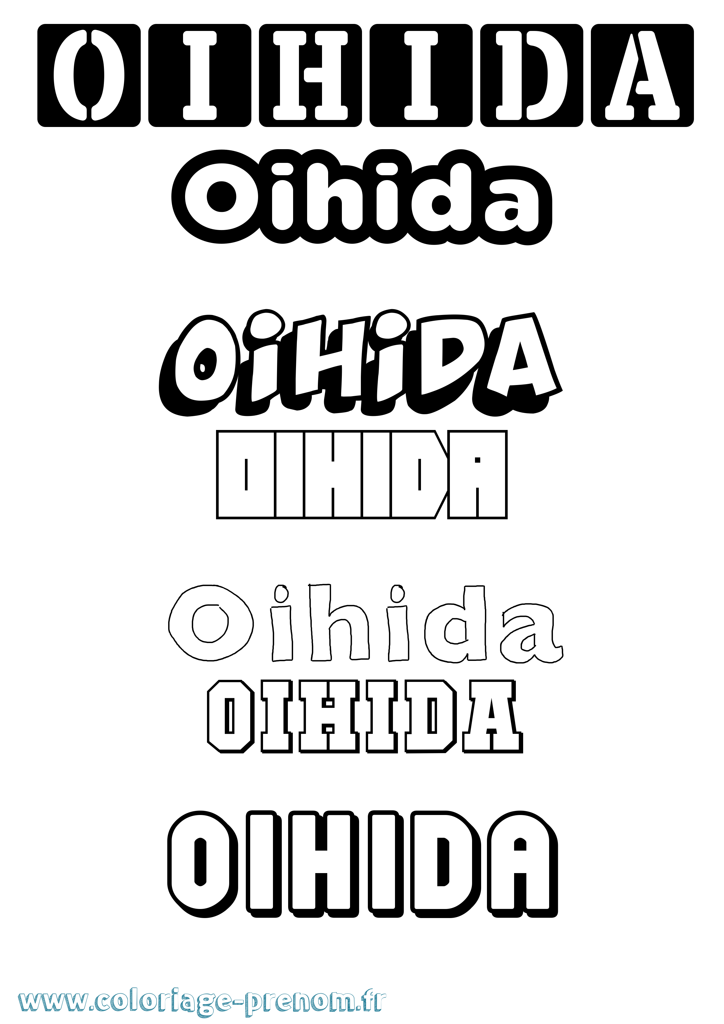 Coloriage Oihida Simple Coloriage prénom Oihida Simple