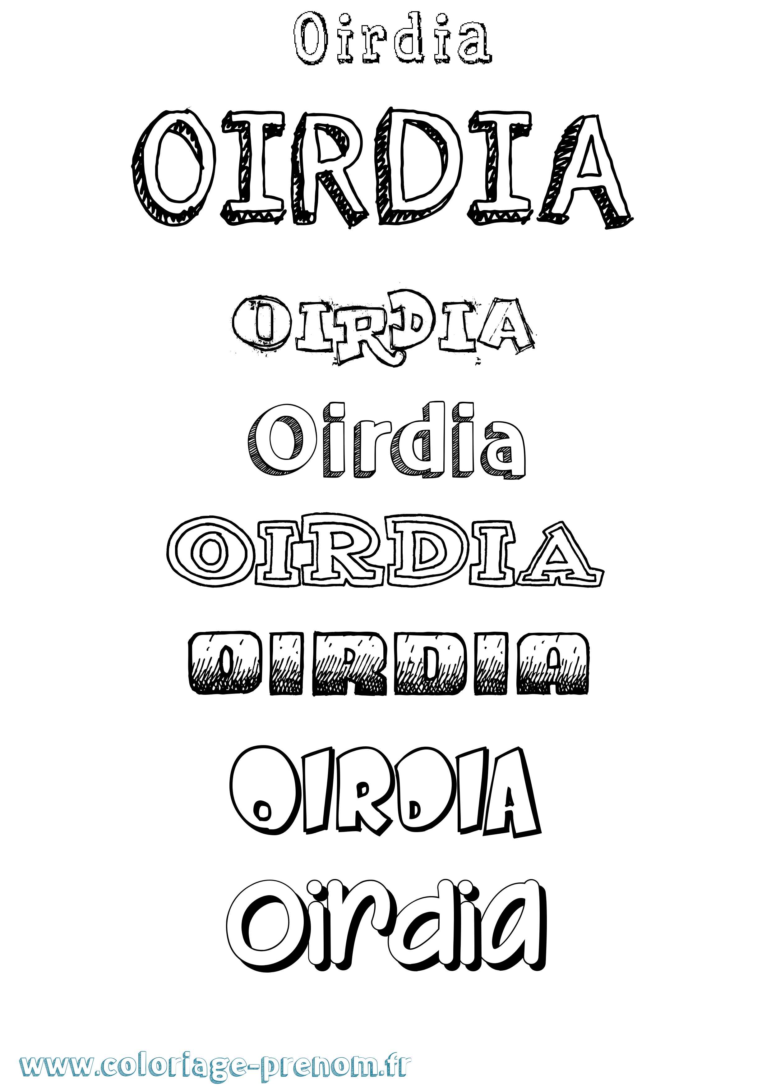 Coloriage Oirdia Dessiné Coloriage prénom Oirdia Dessiné