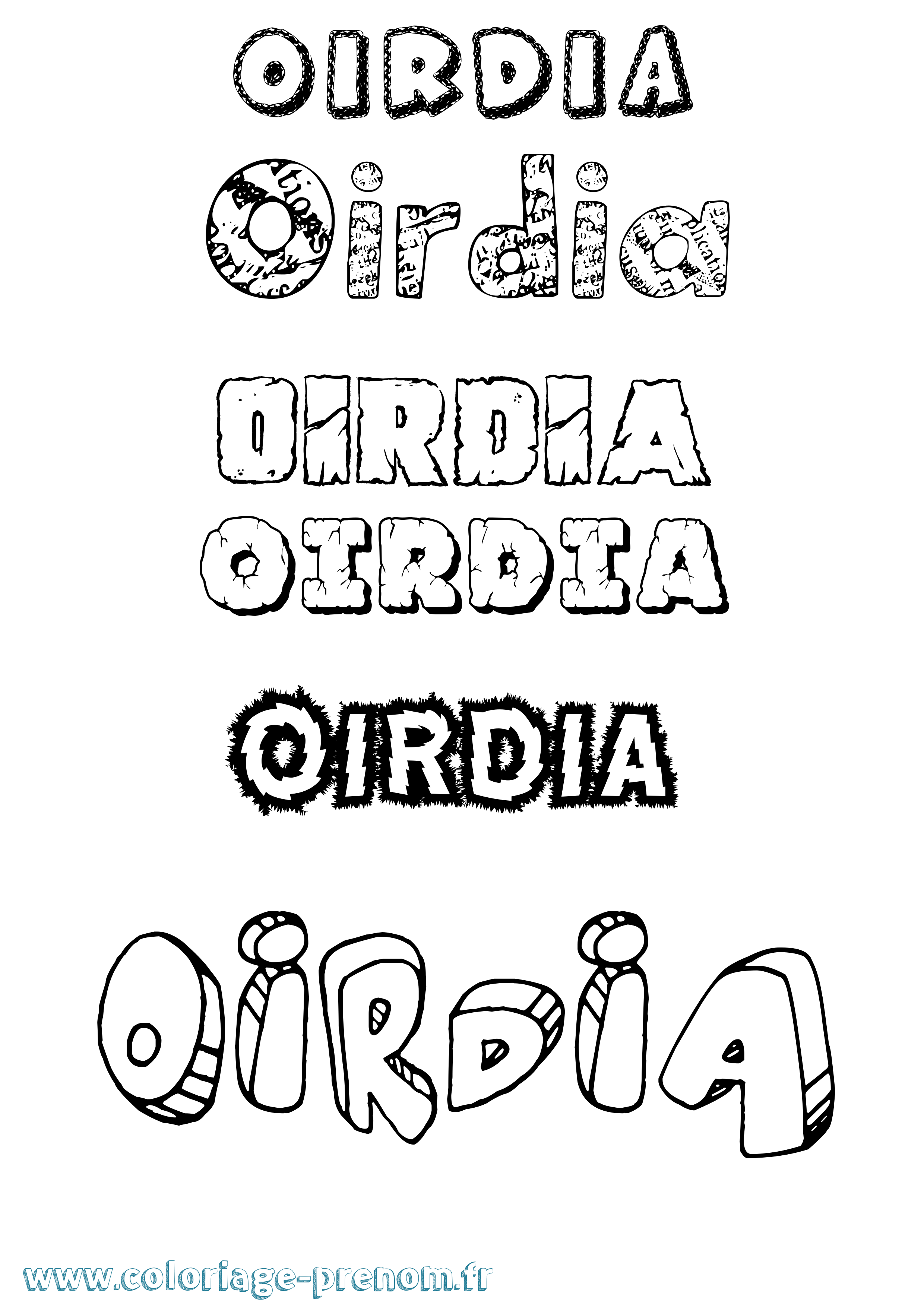 Coloriage Oirdia Destructuré Coloriage prénom Oirdia Destructuré