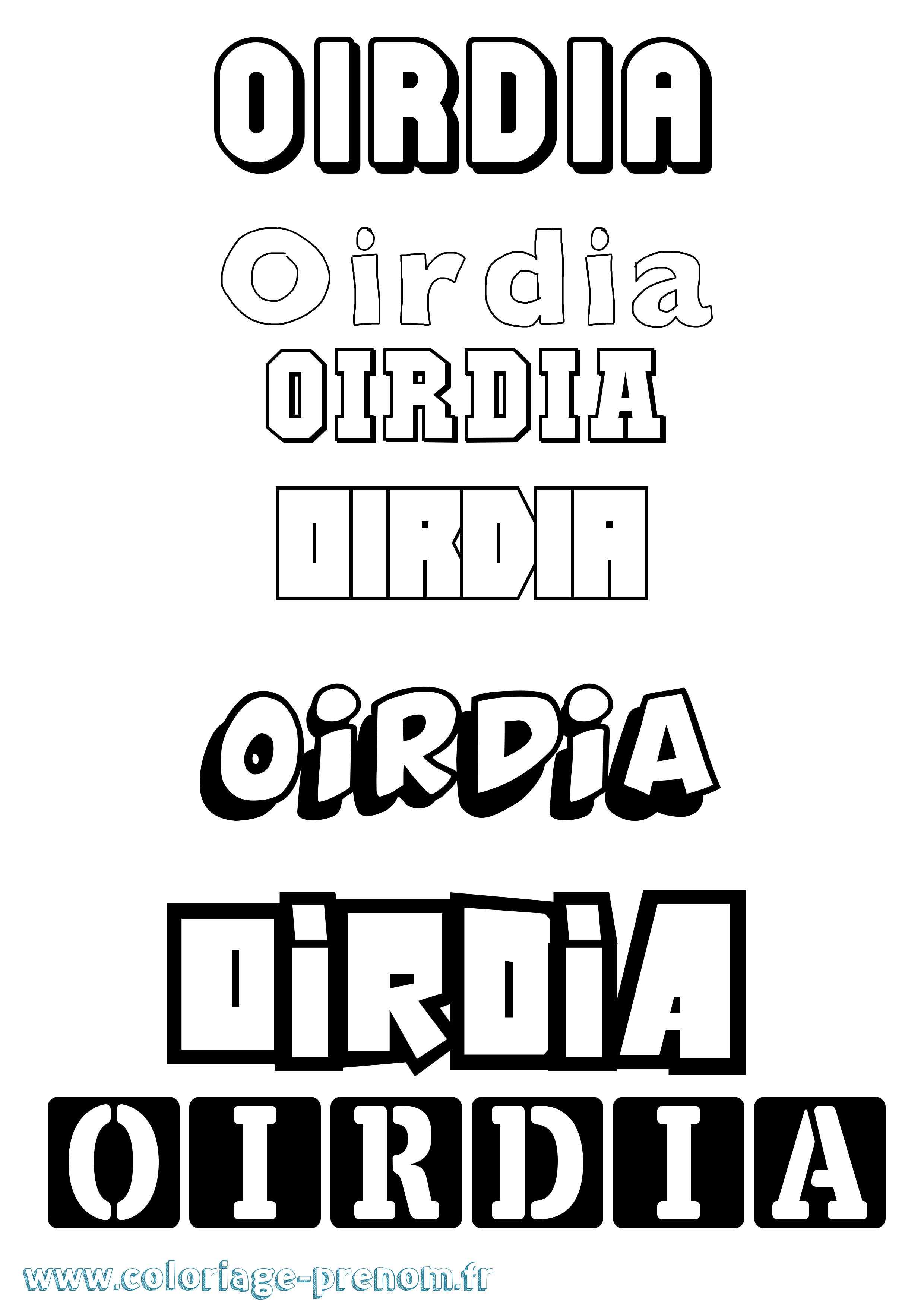 Coloriage Oirdia Simple Coloriage prénom Oirdia Simple