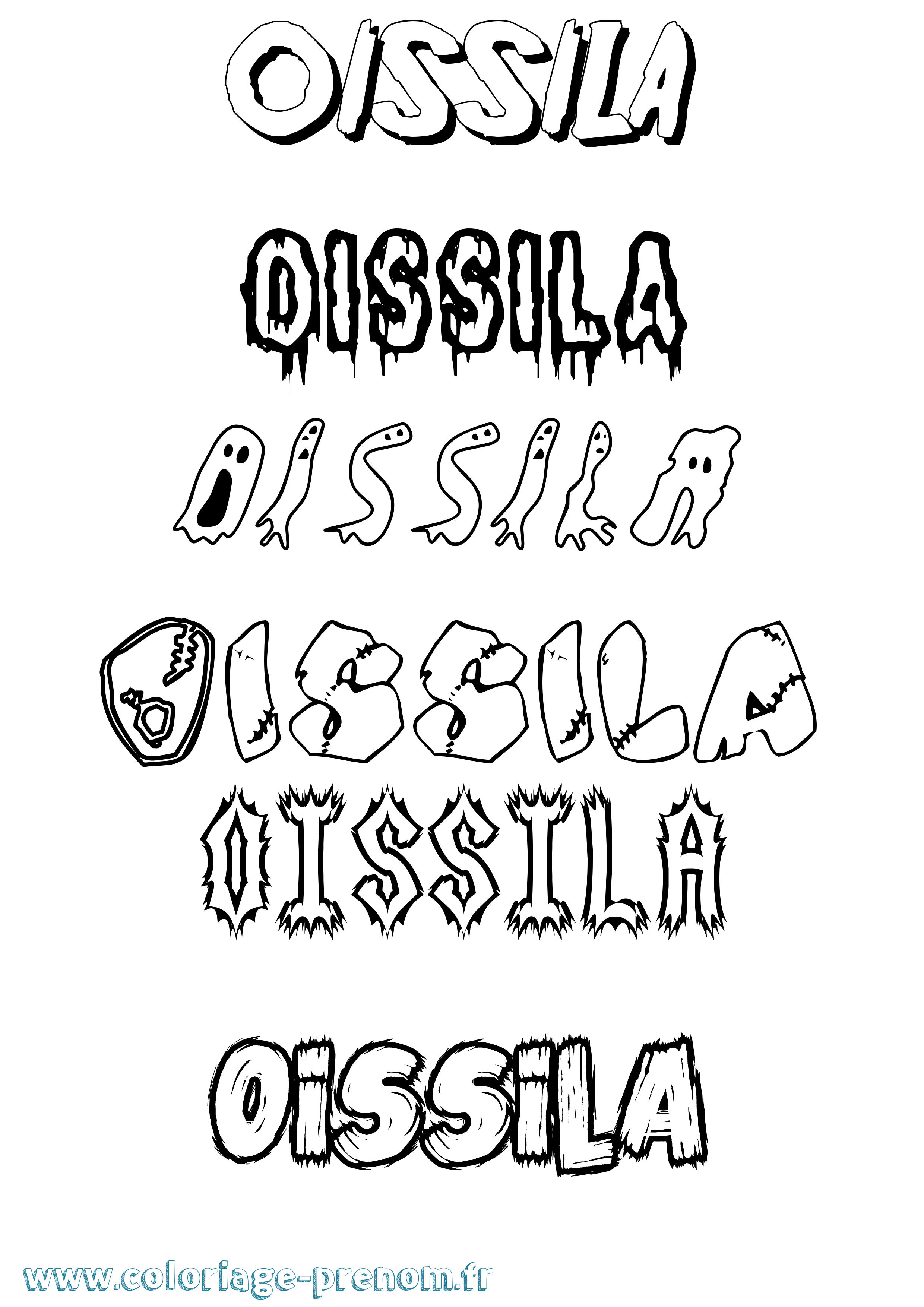 Coloriage Oissila Frisson Coloriage prénom Oissila Frisson