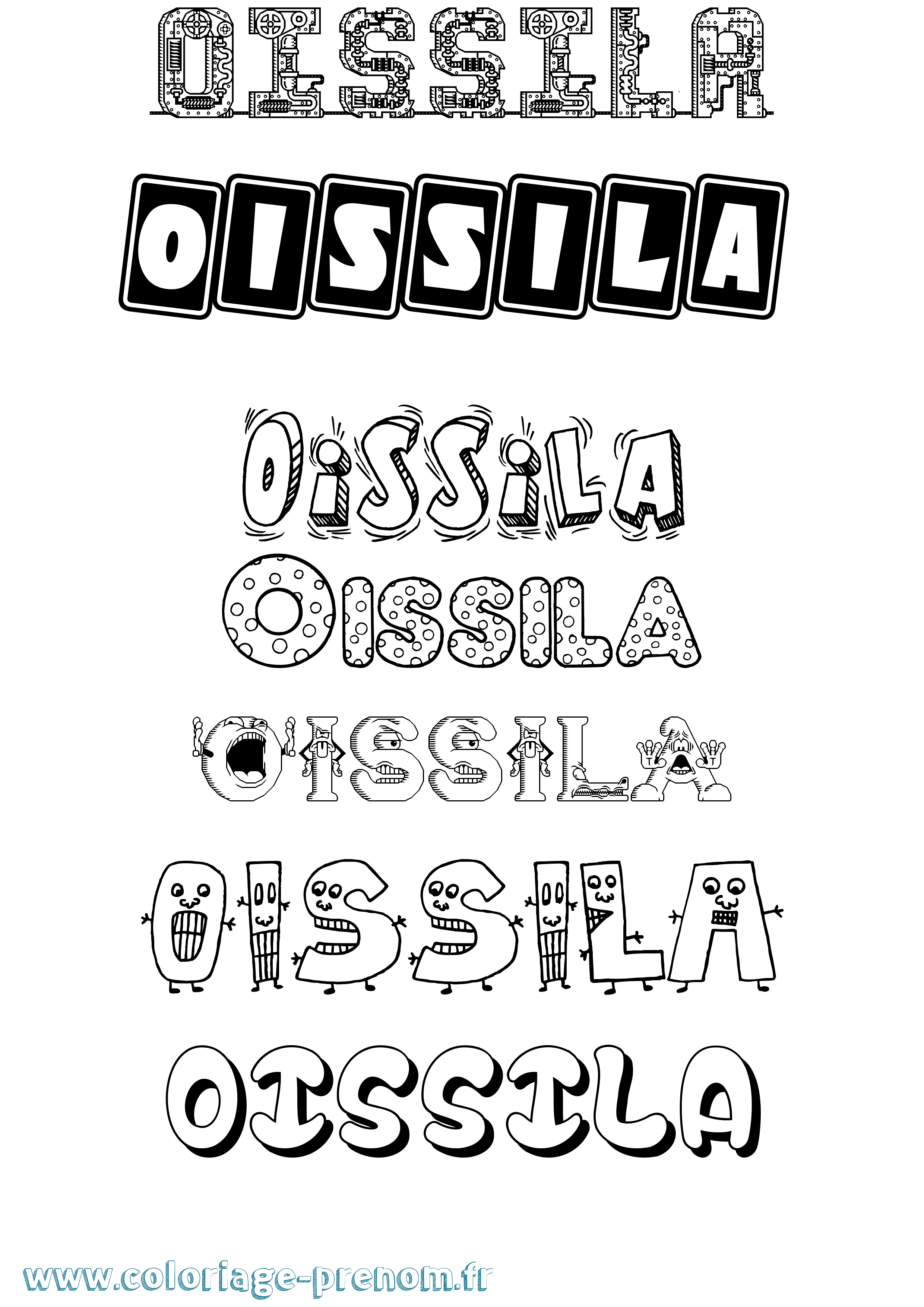 Coloriage Oissila Fun Coloriage prénom Oissila Fun
