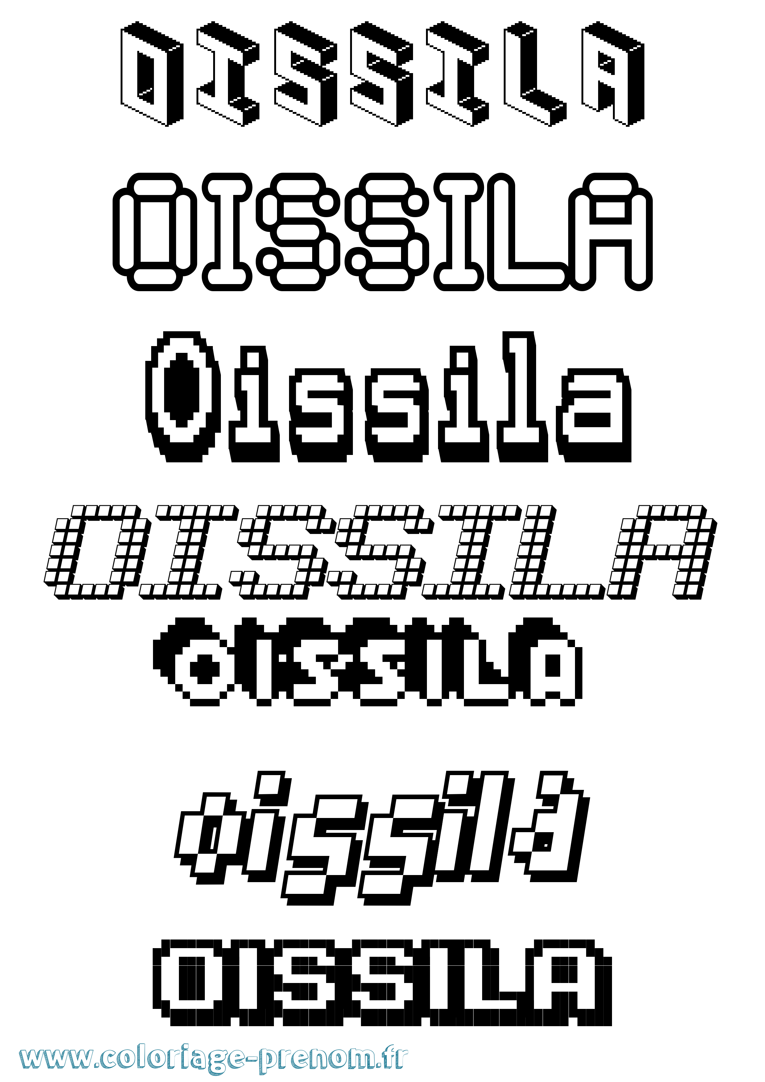 Coloriage Oissila Pixel Coloriage prénom Oissila Pixel
