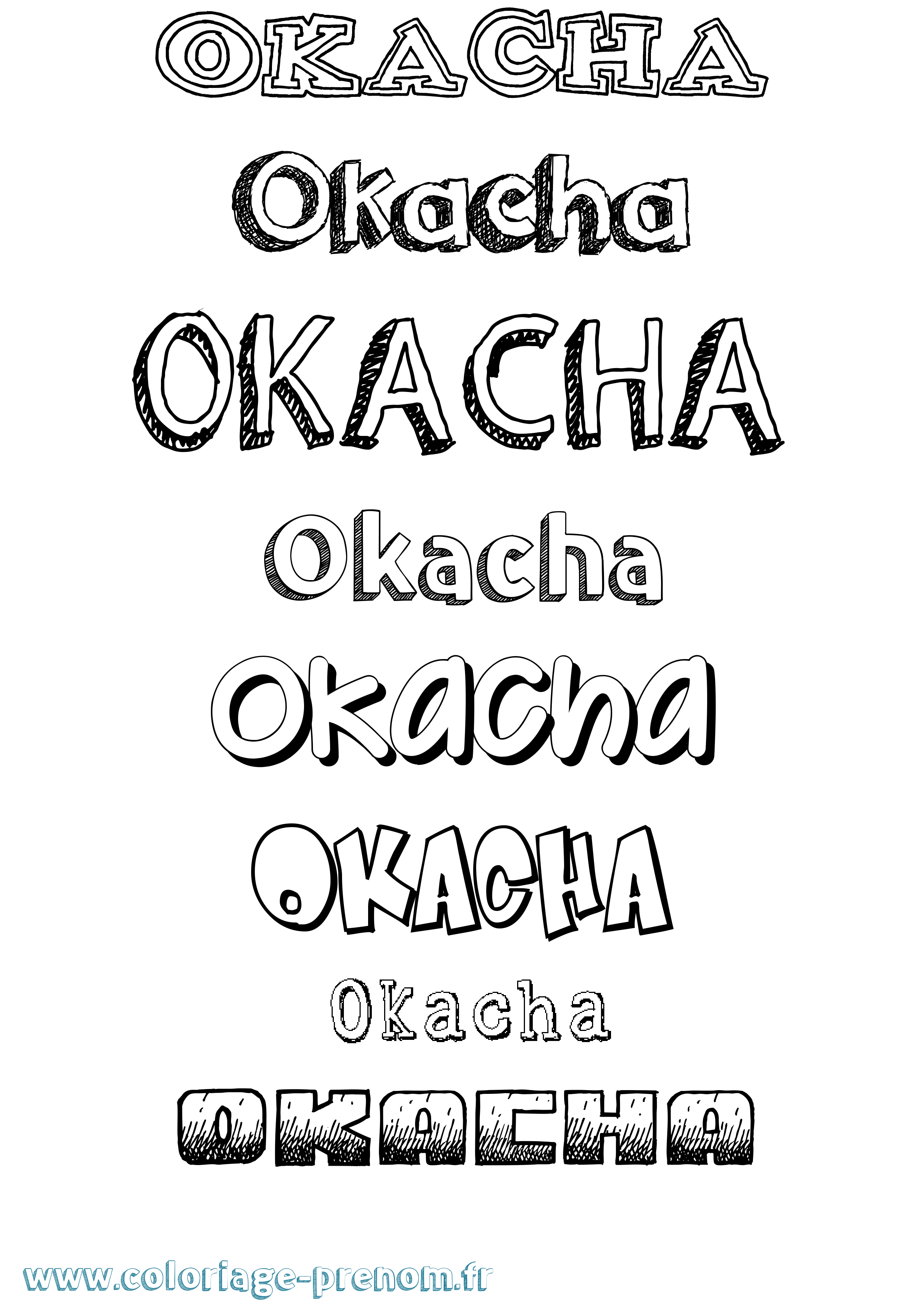 Coloriage Okacha Dessiné Coloriage prénom Okacha Dessiné