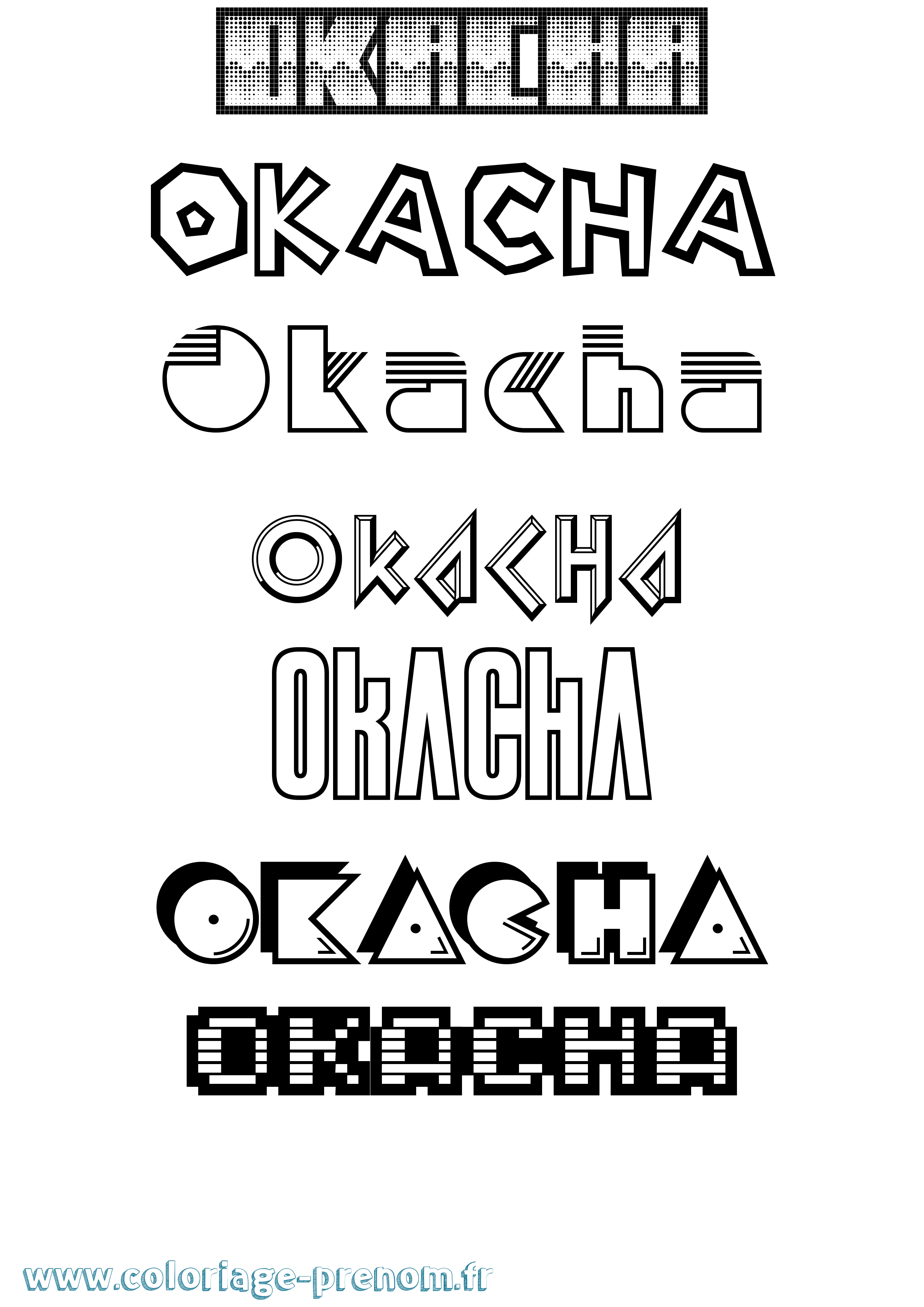 Coloriage Okacha Jeux Vidéos Coloriage prénom Okacha Jeux Vidéos