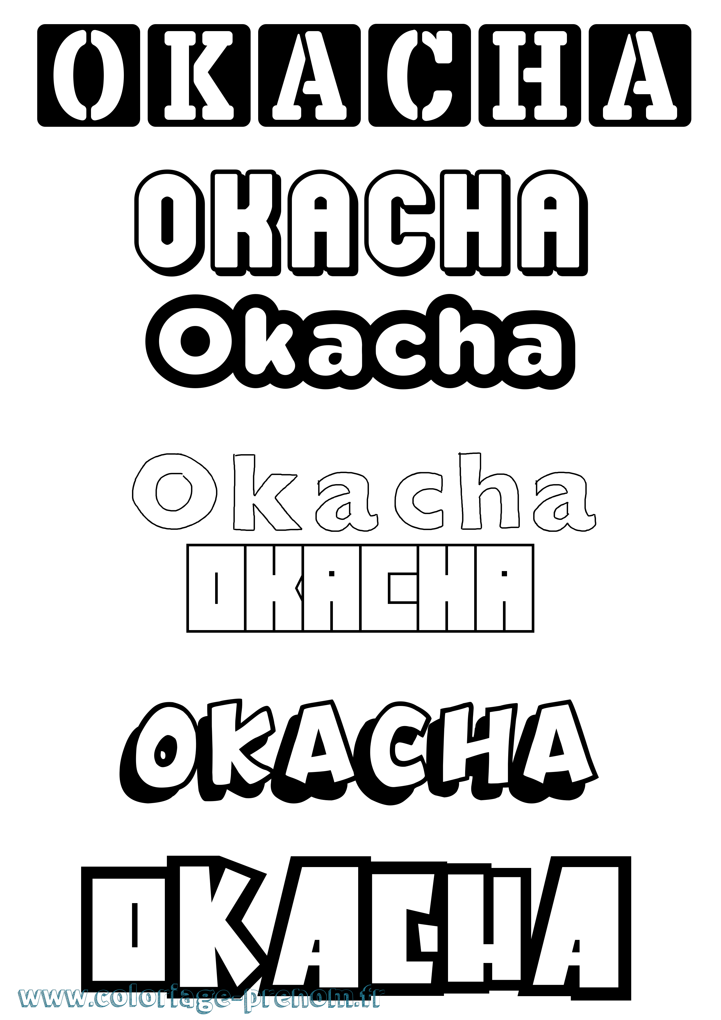 Coloriage Okacha Simple Coloriage prénom Okacha Simple