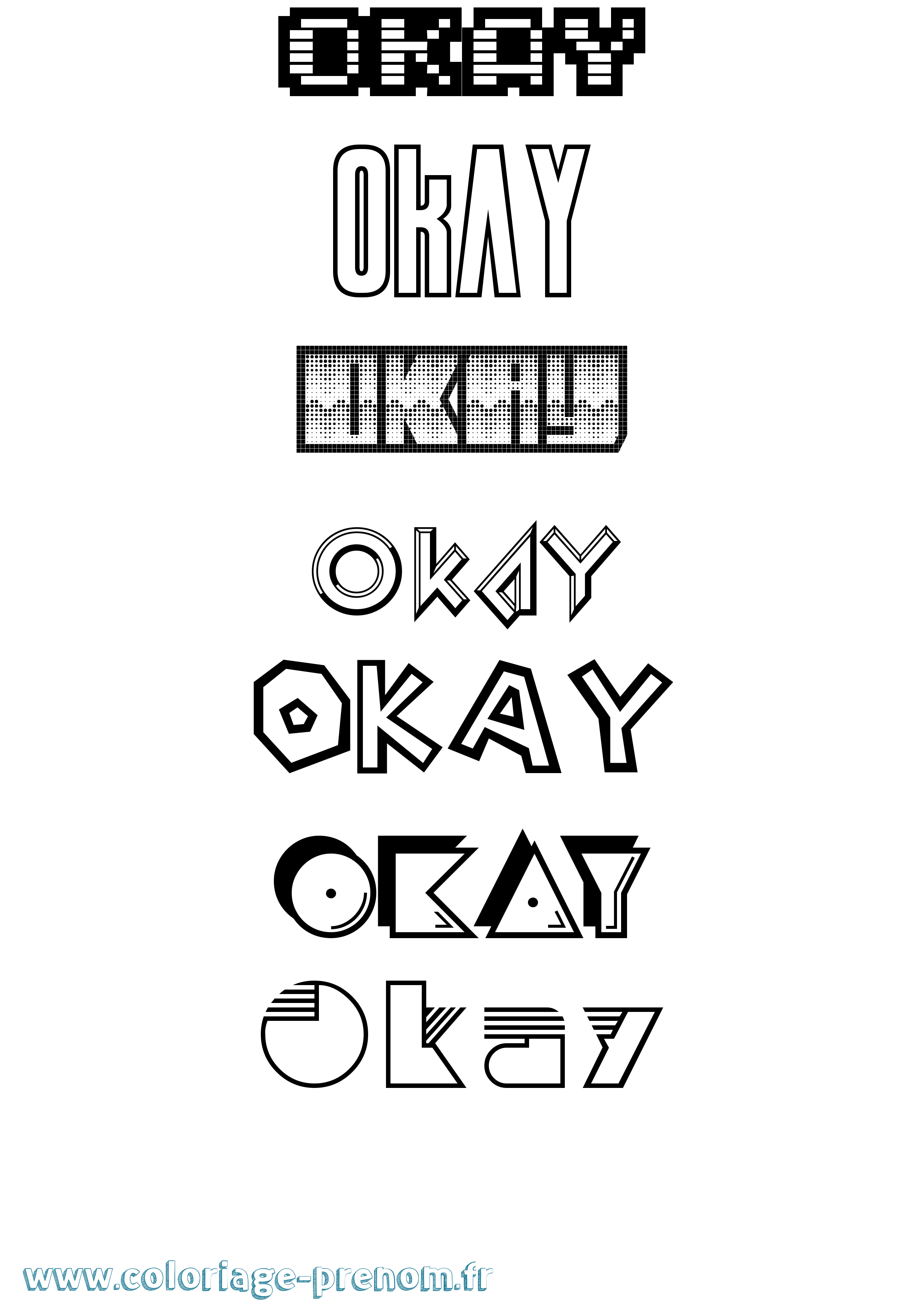 Coloriage Okay Jeux Vidéos Coloriage prénom Okay Jeux Vidéos