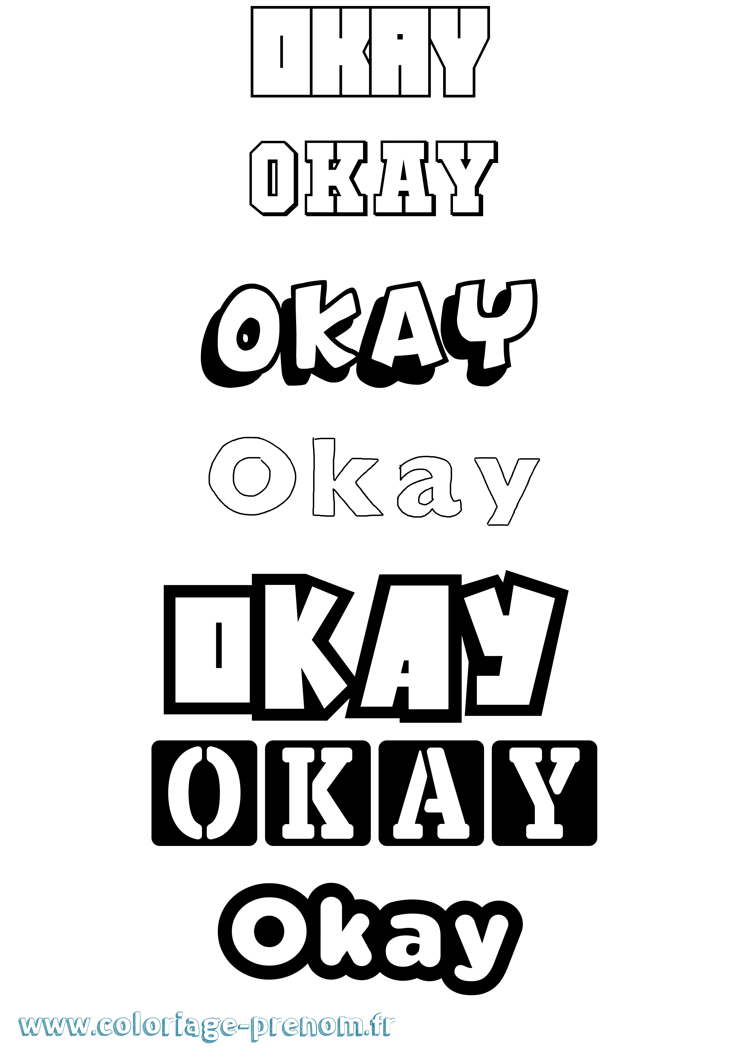 Coloriage Okay Simple Coloriage prénom Okay Simple