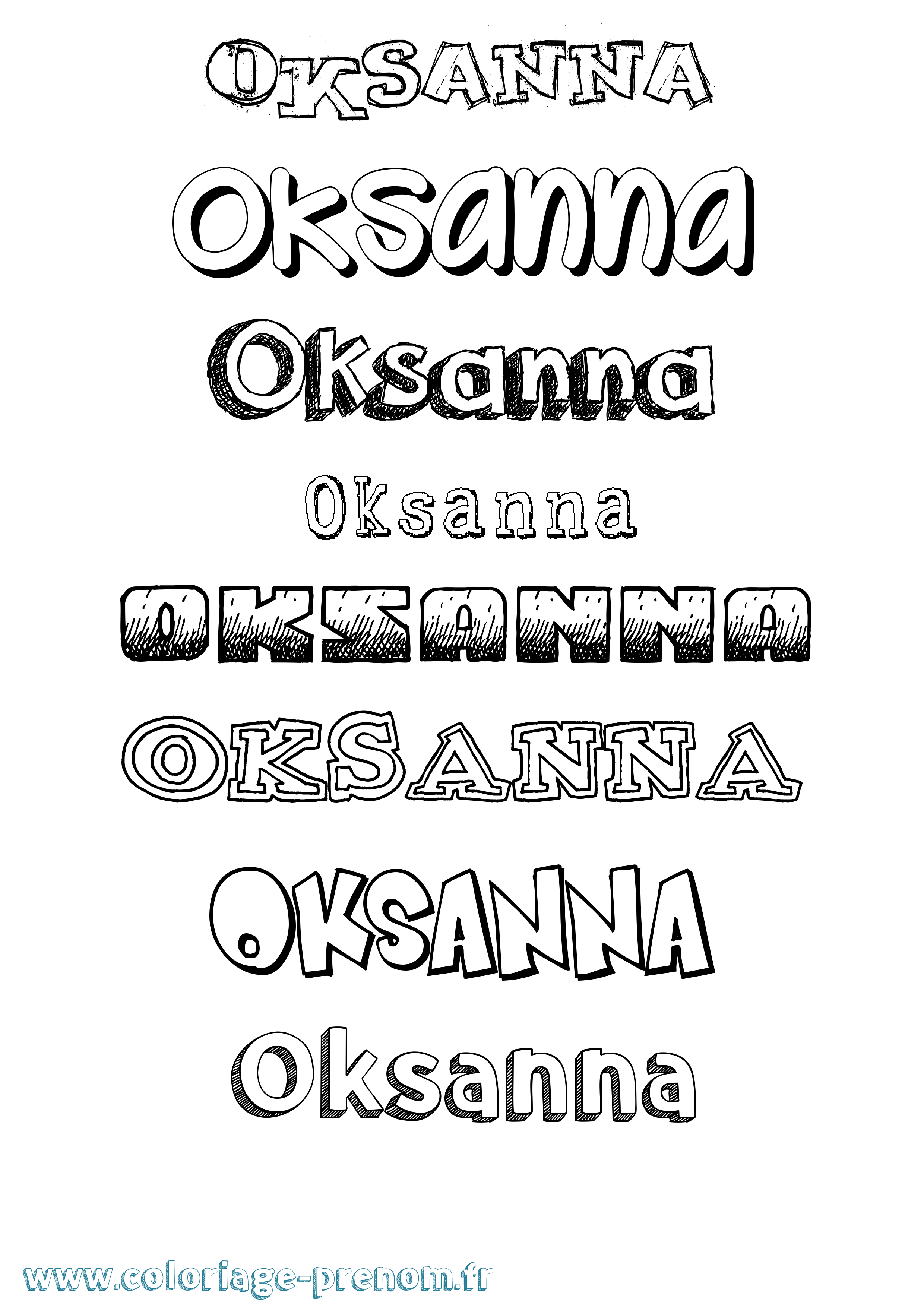 Coloriage Oksanna Dessiné Coloriage prénom Oksanna Dessiné
