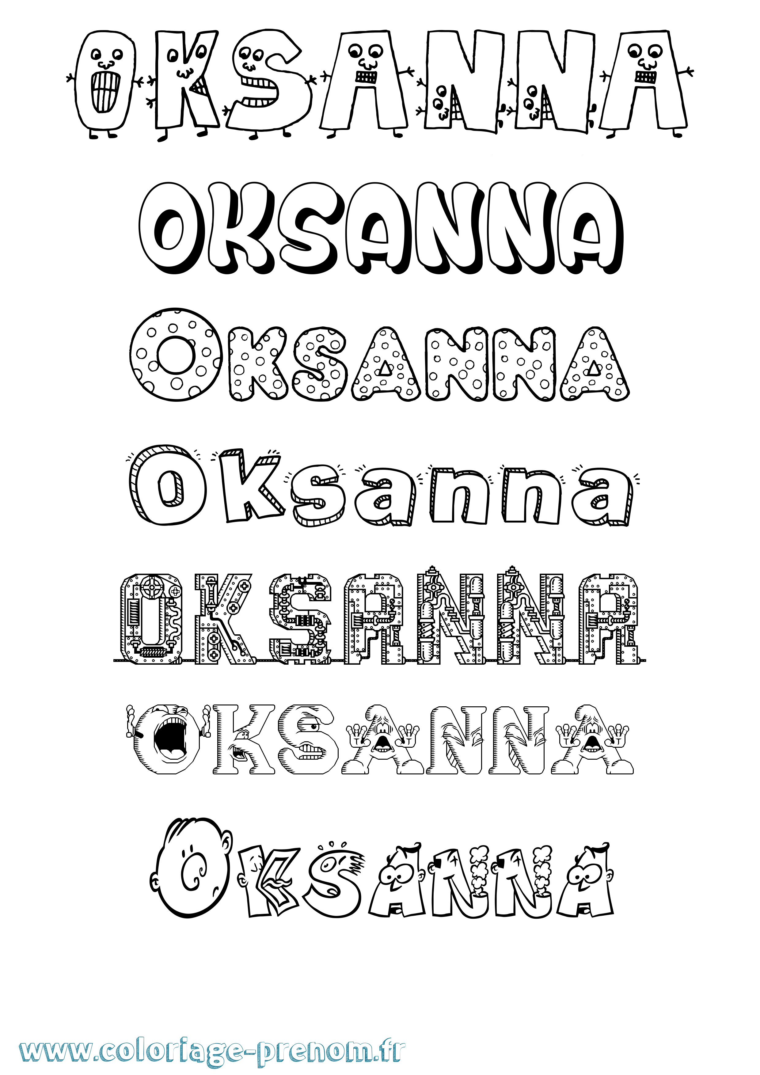 Coloriage Oksanna Fun Coloriage prénom Oksanna Fun