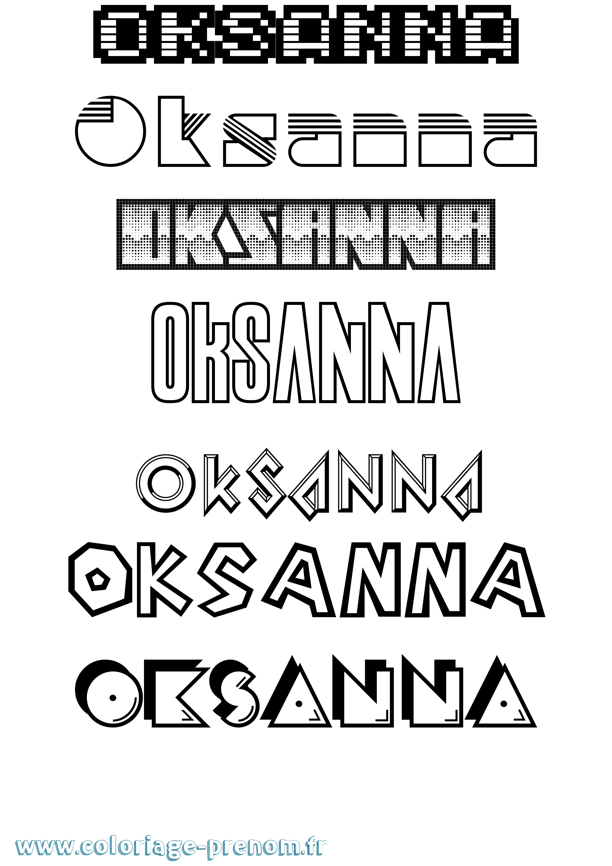 Coloriage Oksanna Jeux Vidéos Coloriage prénom Oksanna Jeux Vidéos