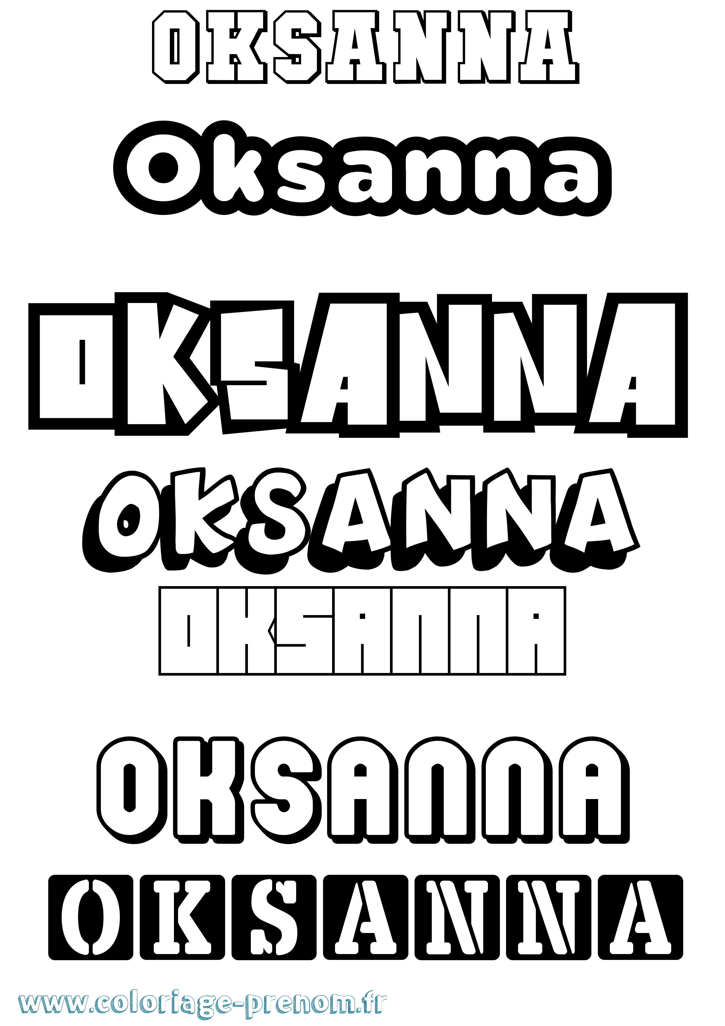 Coloriage Oksanna Simple Coloriage prénom Oksanna Simple