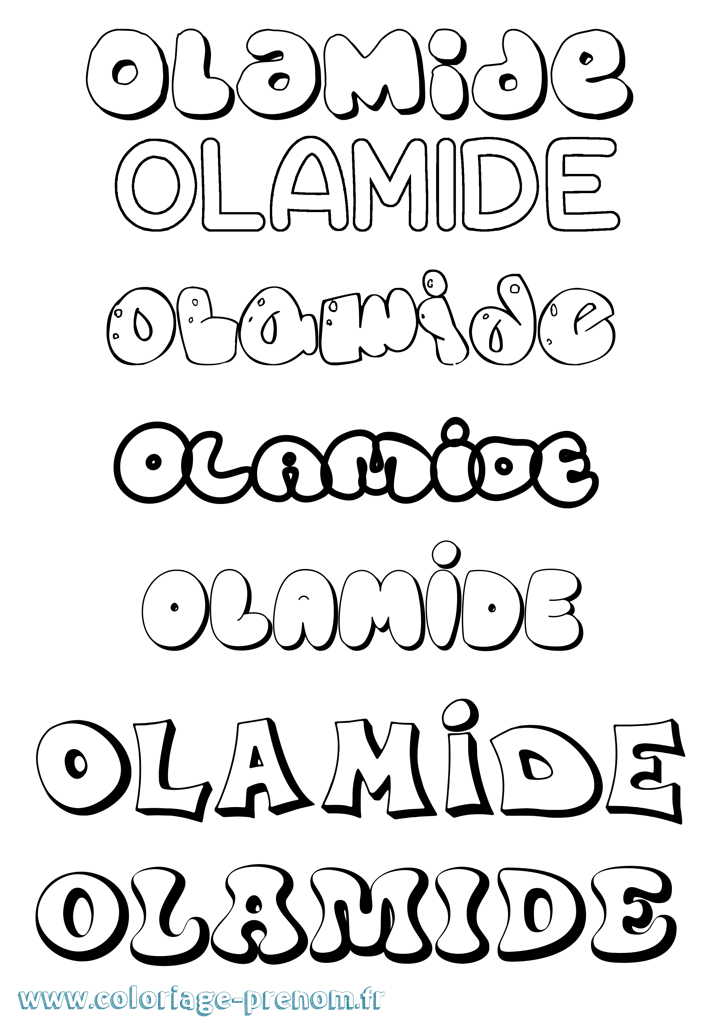 Coloriage Olamide Bubble Coloriage prénom Olamide Bubble
