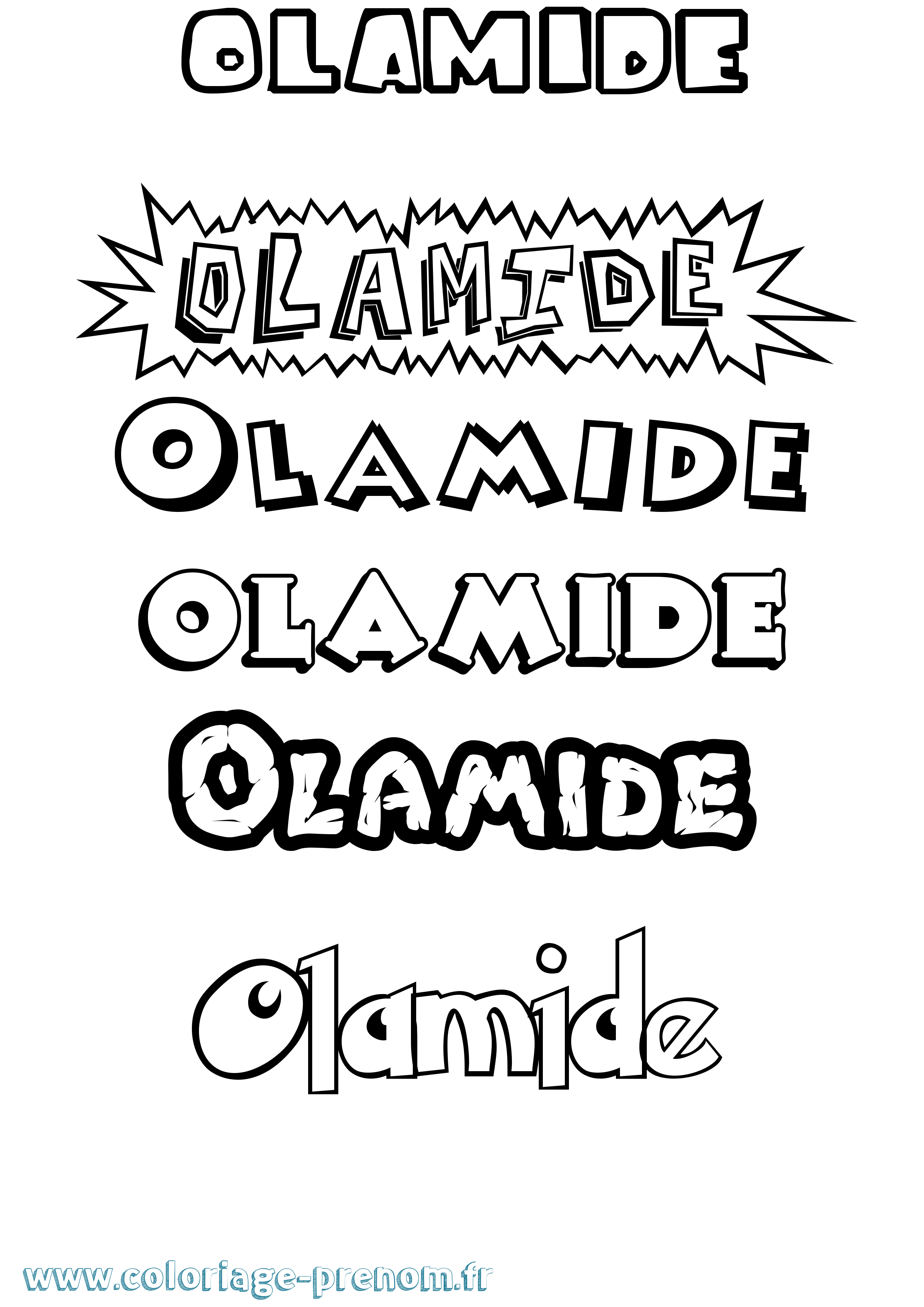 Coloriage Olamide Dessin Animé Coloriage prénom Olamide Dessin Animé