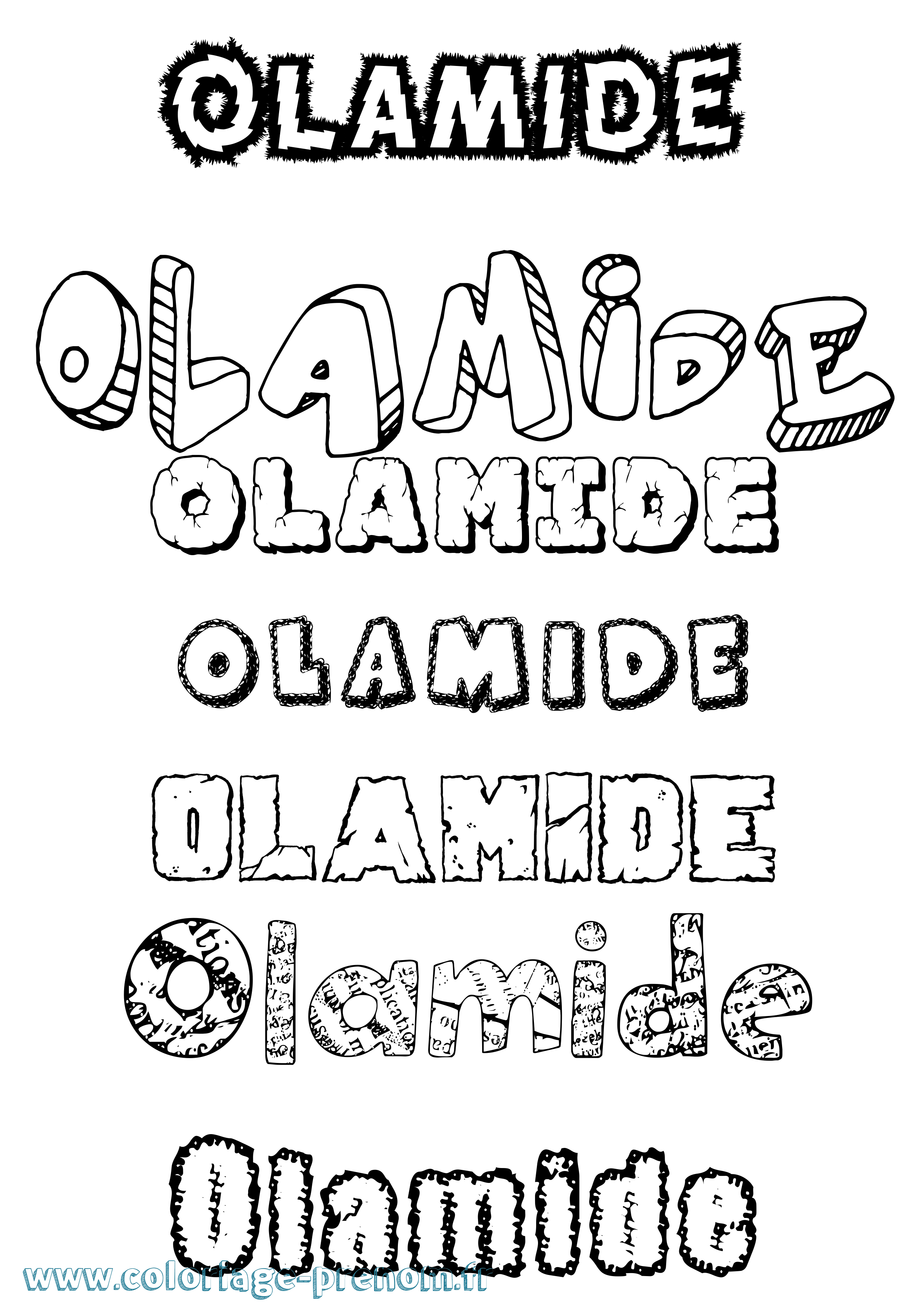 Coloriage Olamide Destructuré Coloriage prénom Olamide Destructuré