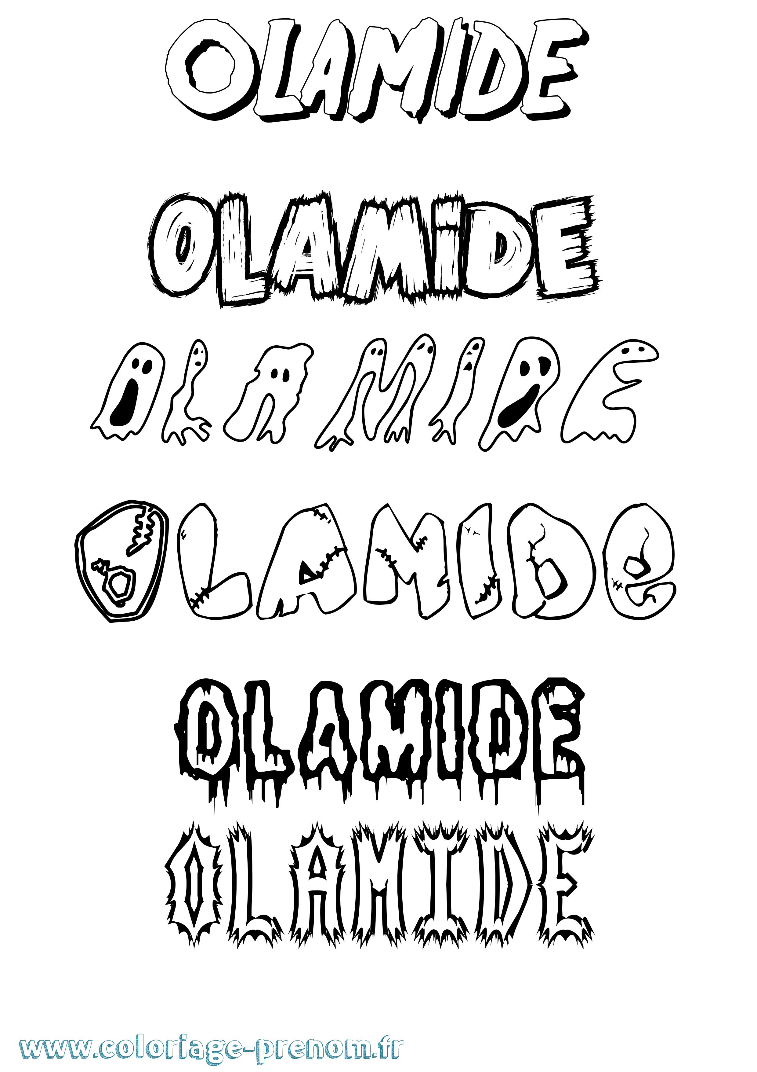 Coloriage Olamide Frisson Coloriage prénom Olamide Frisson