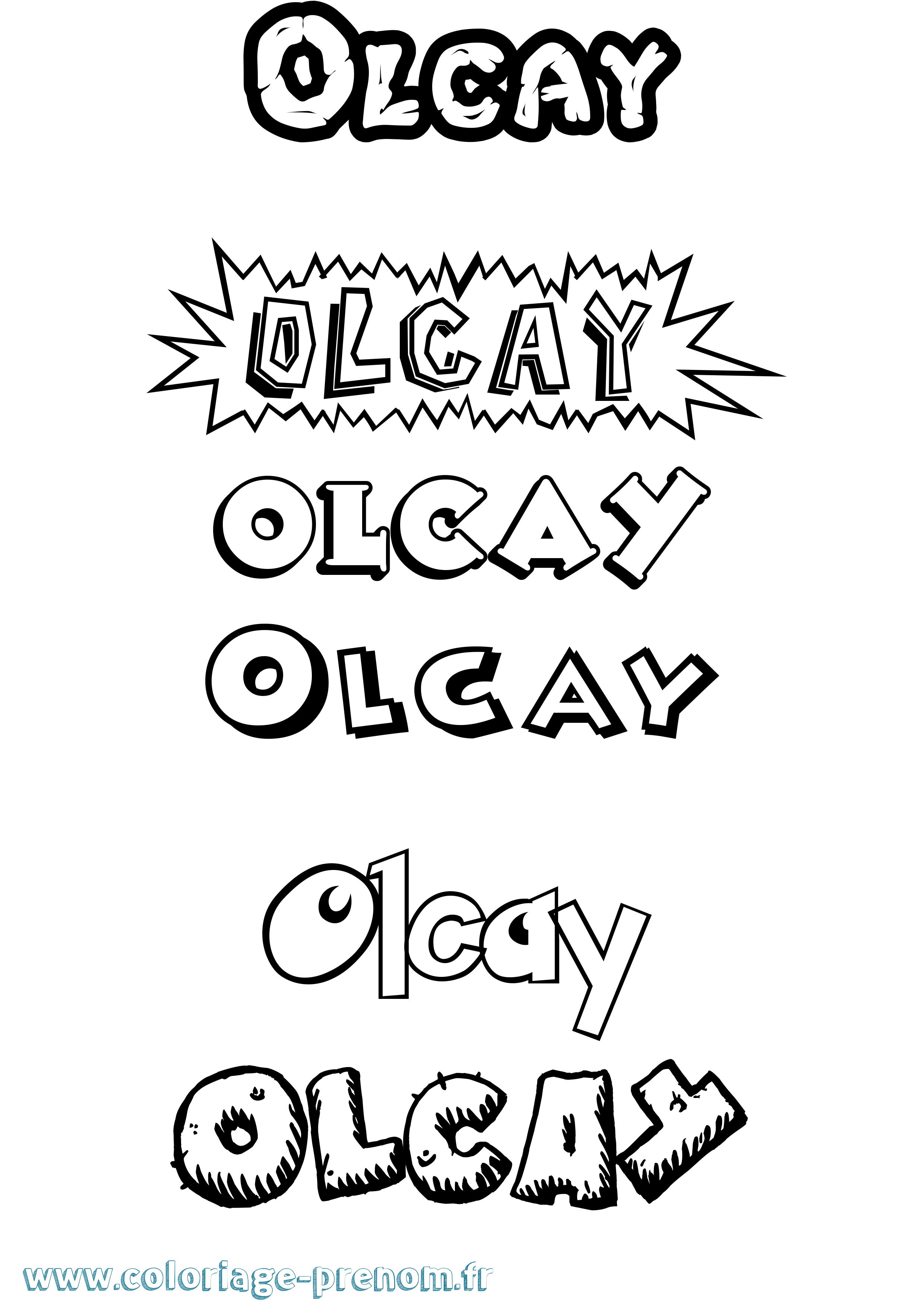 Coloriage Olcay Dessin Animé Coloriage prénom Olcay Dessin Animé