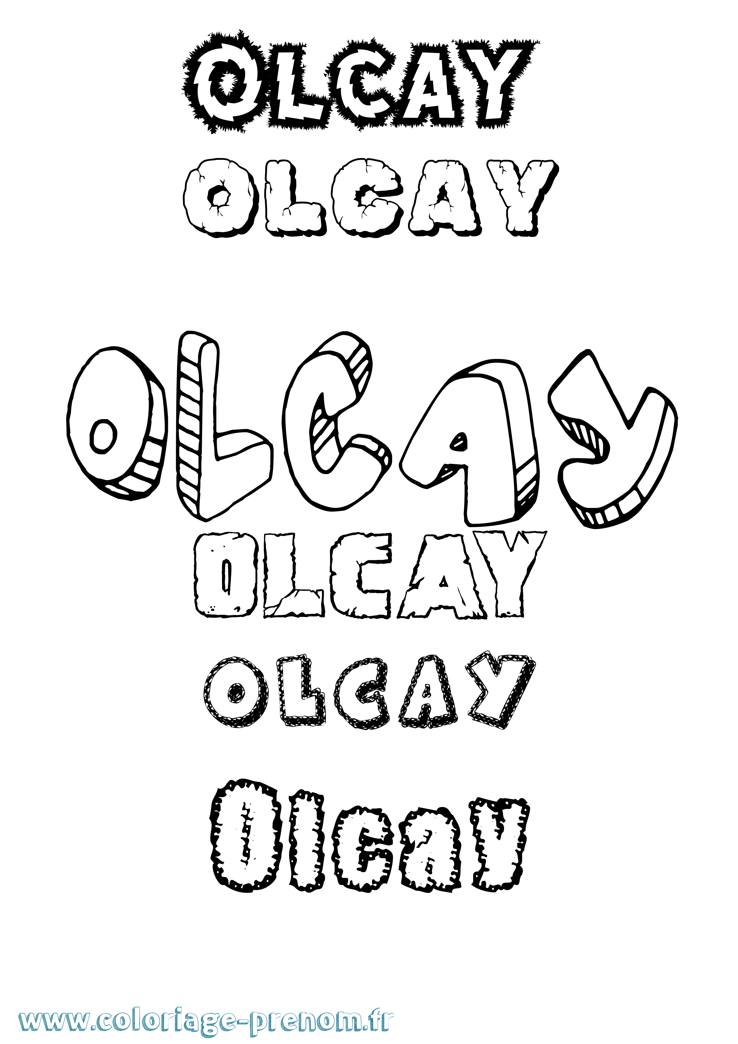 Coloriage Olcay Destructuré Coloriage prénom Olcay Destructuré