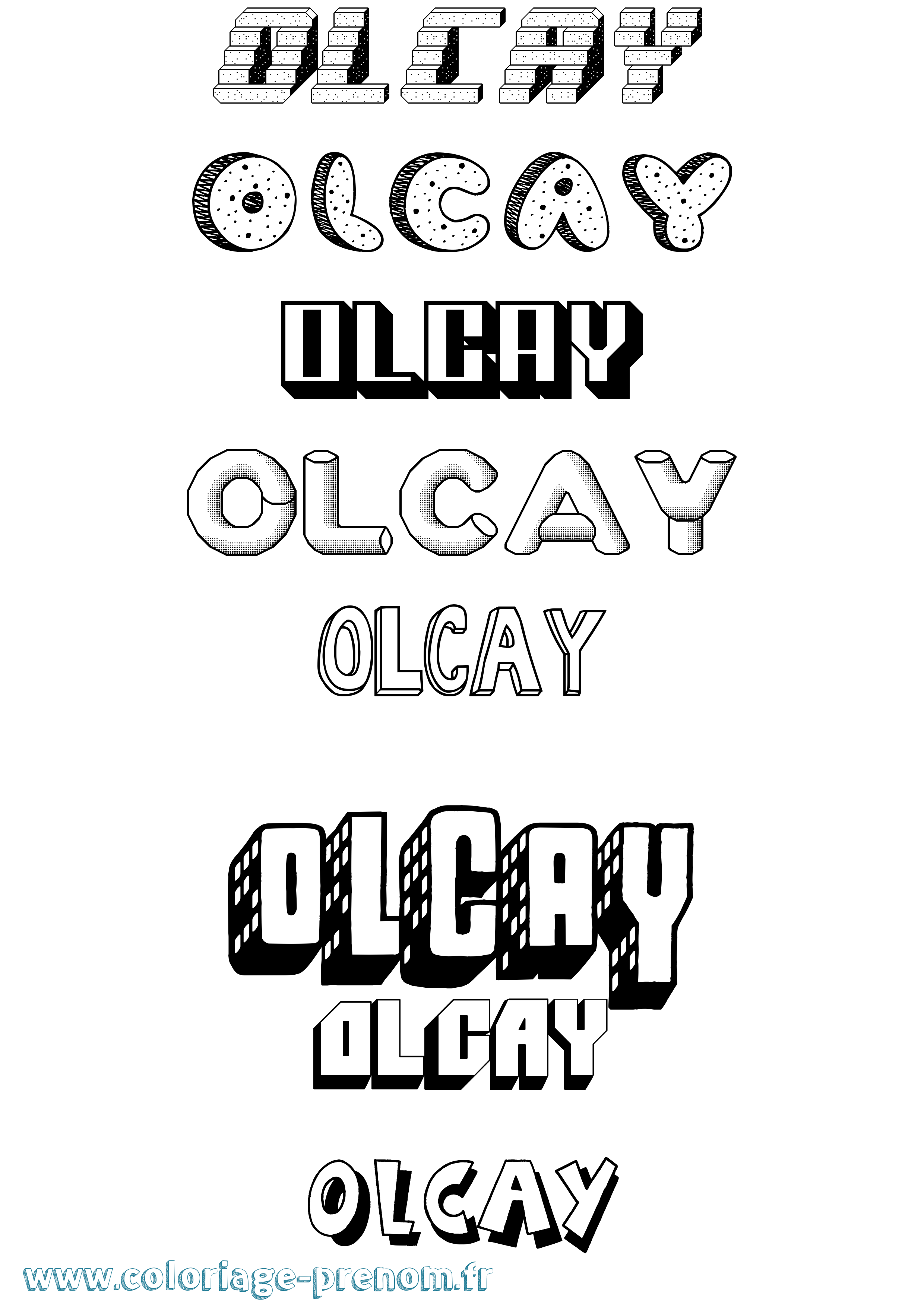 Coloriage Olcay Effet 3D Coloriage prénom Olcay Effet 3D