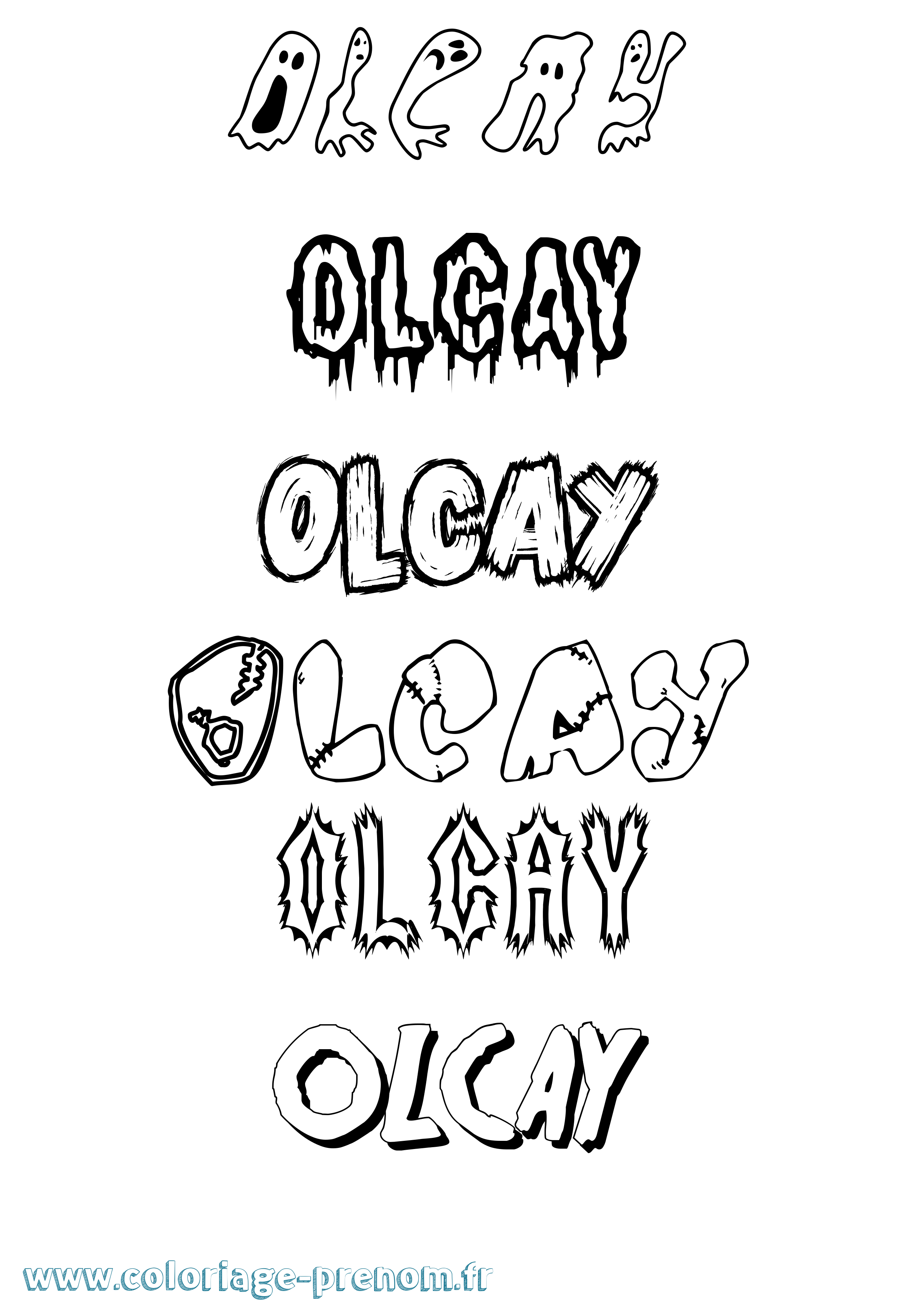 Coloriage Olcay Frisson Coloriage prénom Olcay Frisson