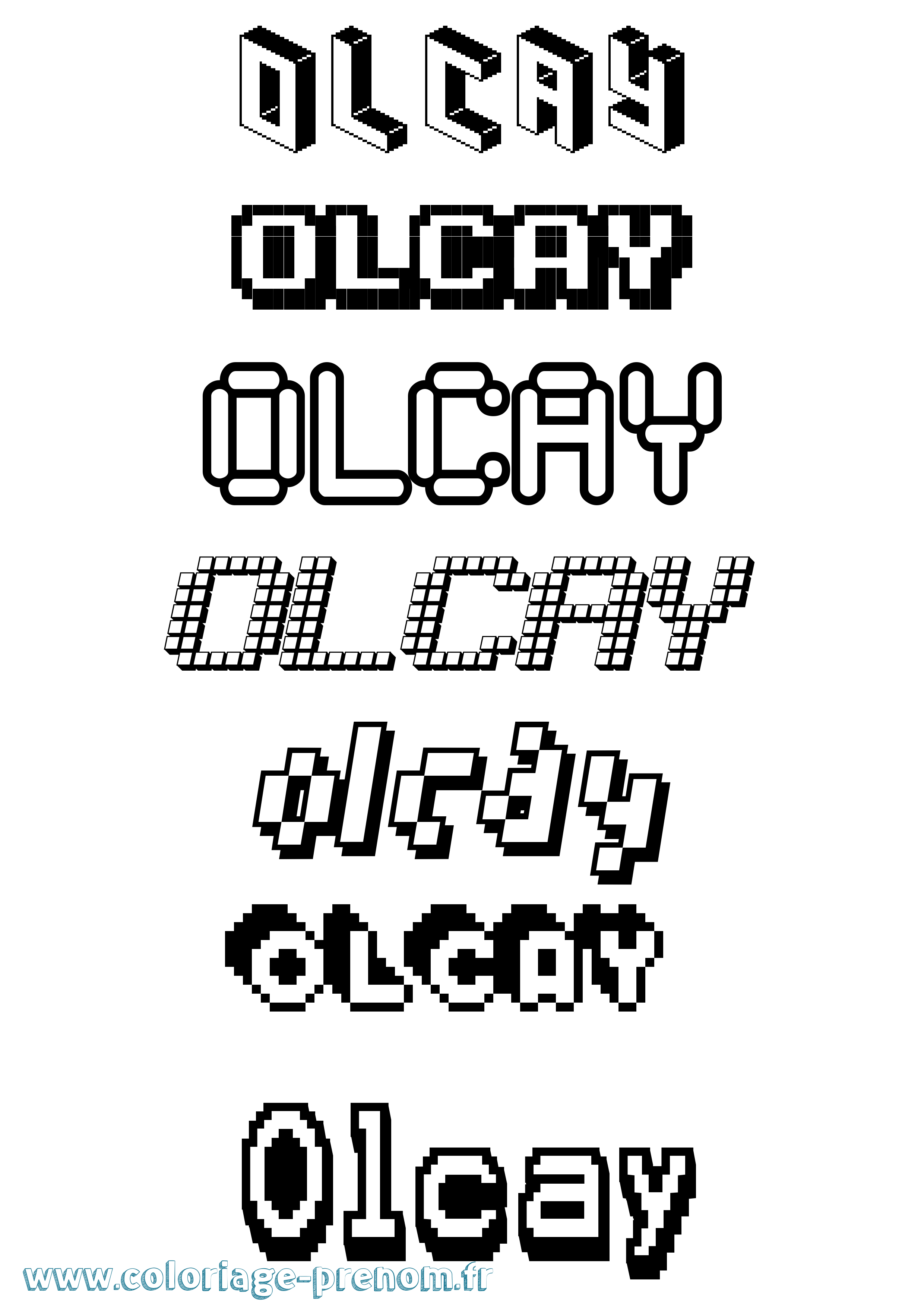 Coloriage Olcay Pixel Coloriage prénom Olcay Pixel