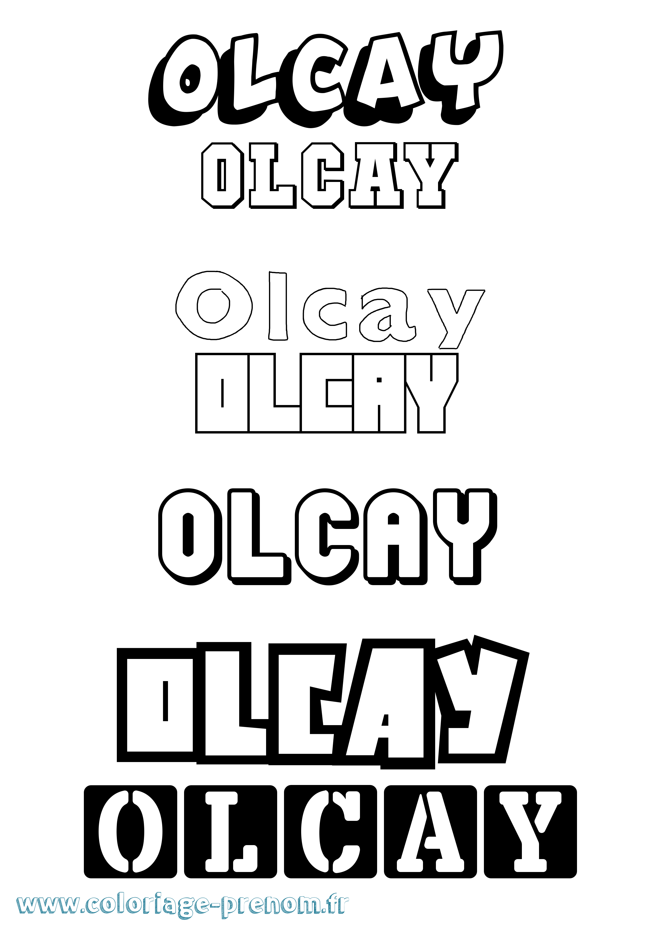 Coloriage Olcay Simple Coloriage prénom Olcay Simple