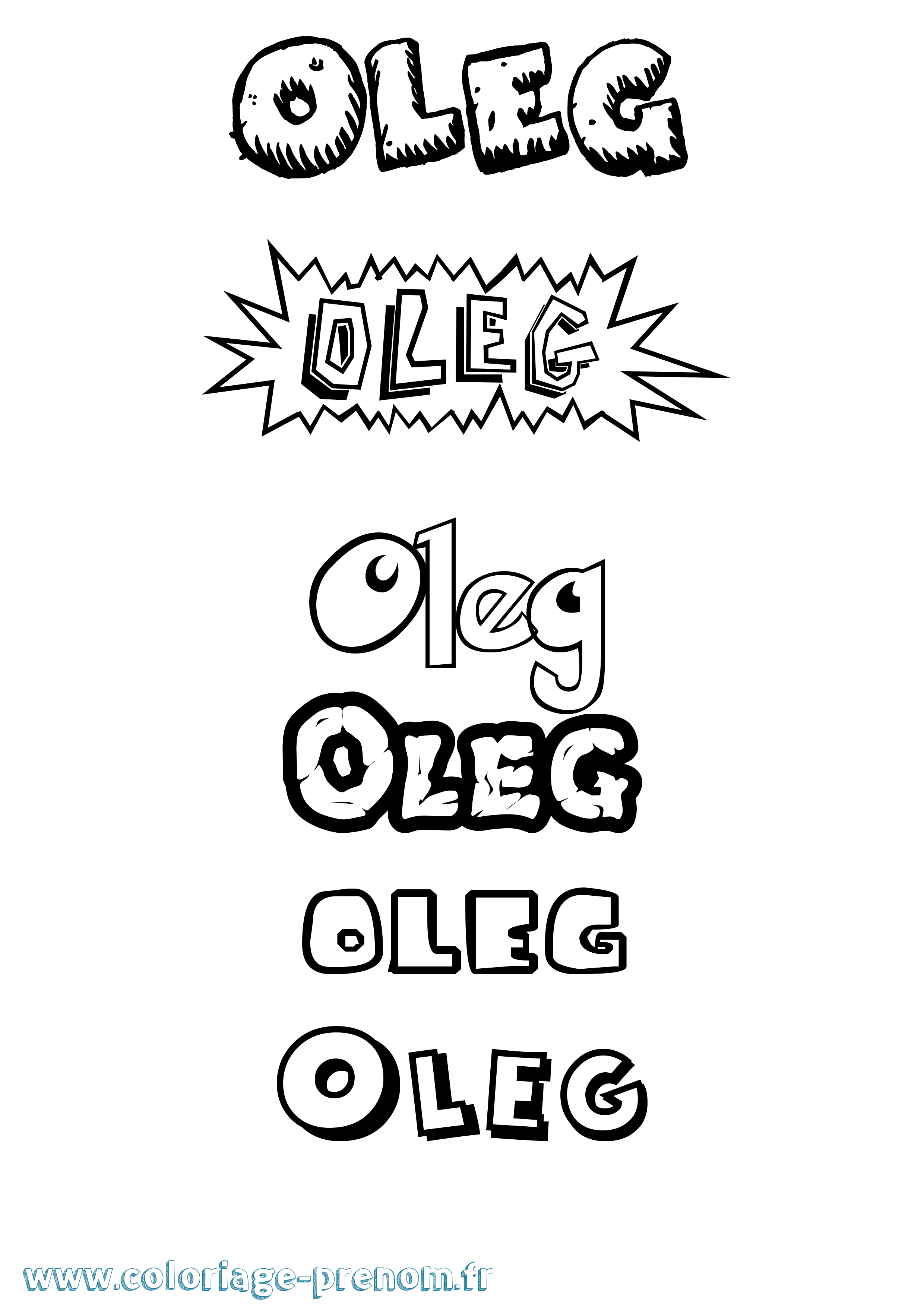 Coloriage Oleg Dessin Animé Coloriage prénom Oleg Dessin Animé