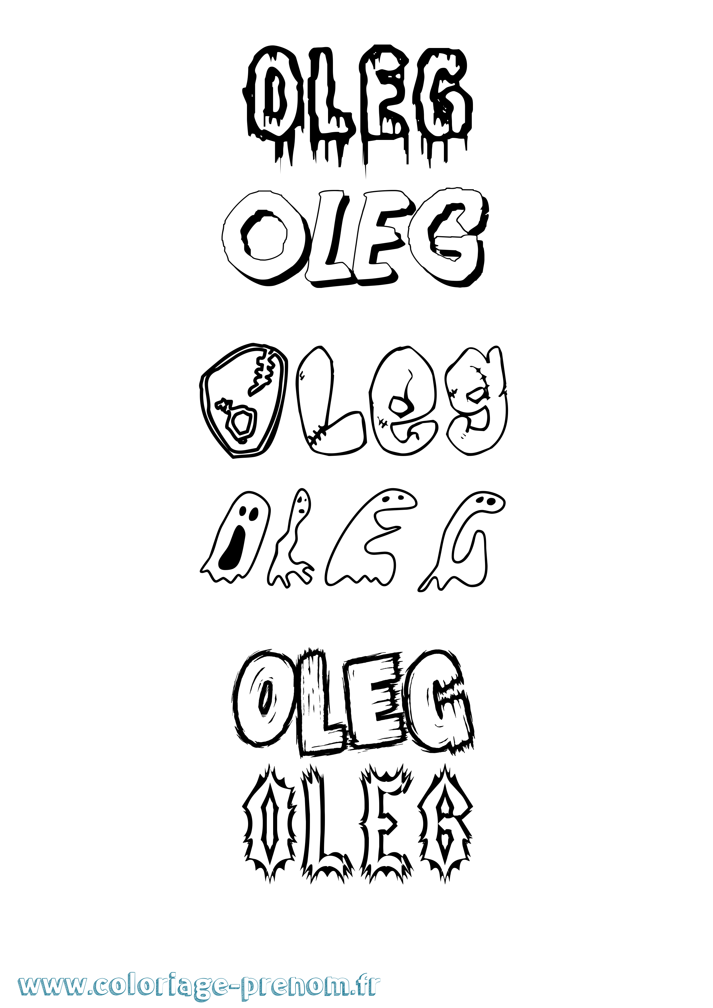 Coloriage Oleg Frisson Coloriage prénom Oleg Frisson