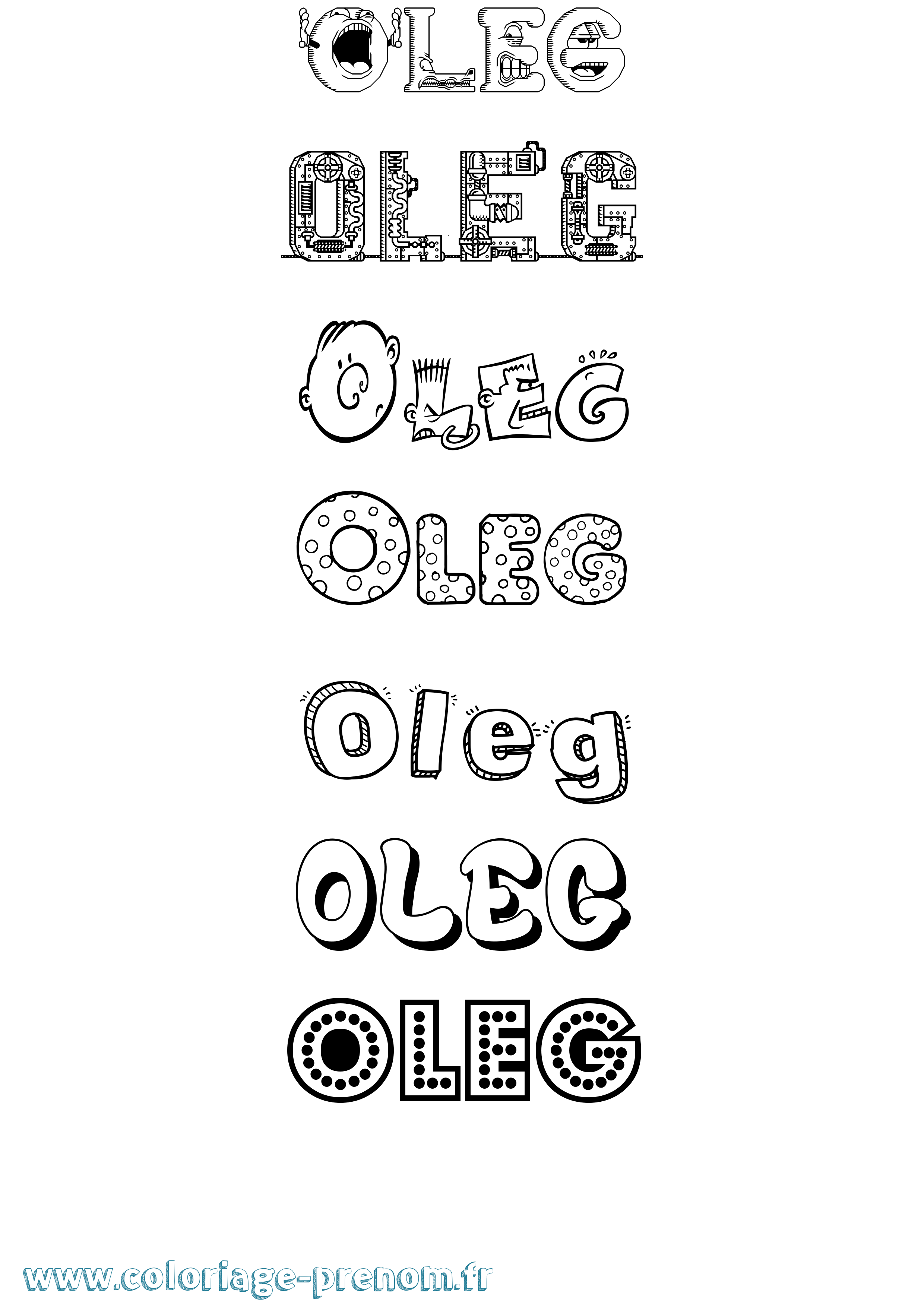 Coloriage Oleg Fun Coloriage prénom Oleg Fun