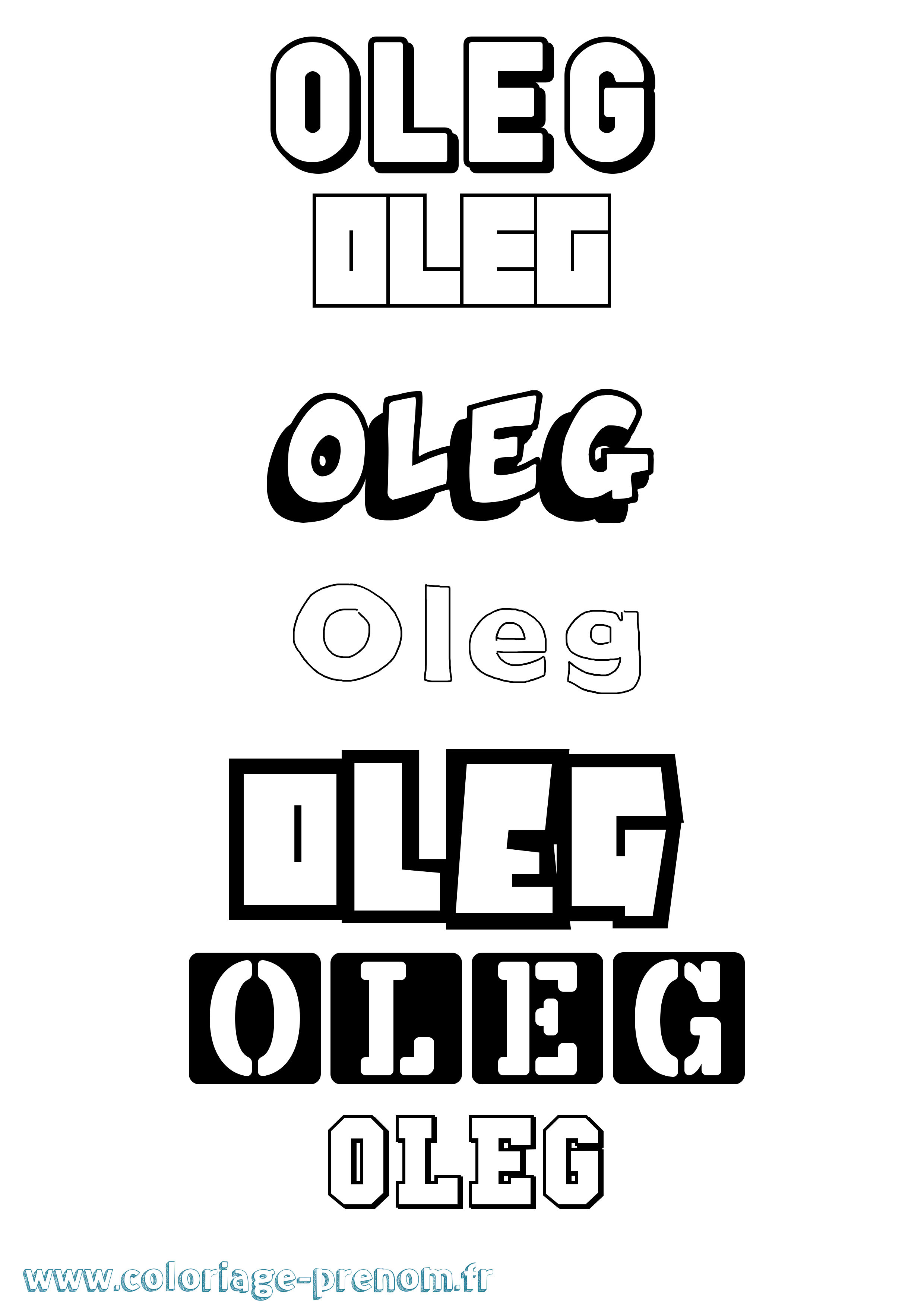 Coloriage Oleg Simple Coloriage prénom Oleg Simple