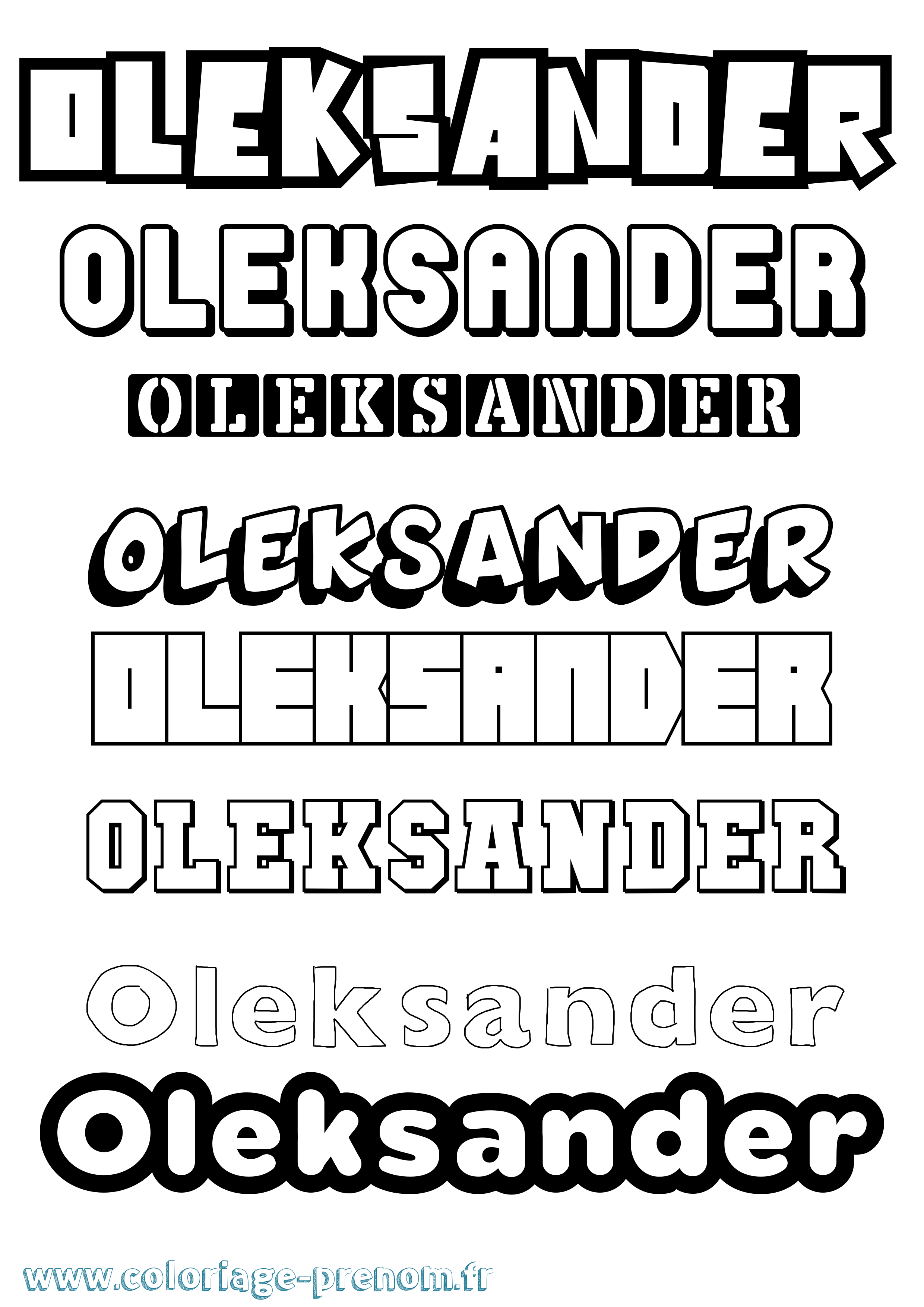 Coloriage Oleksander Simple Coloriage prénom Oleksander Simple