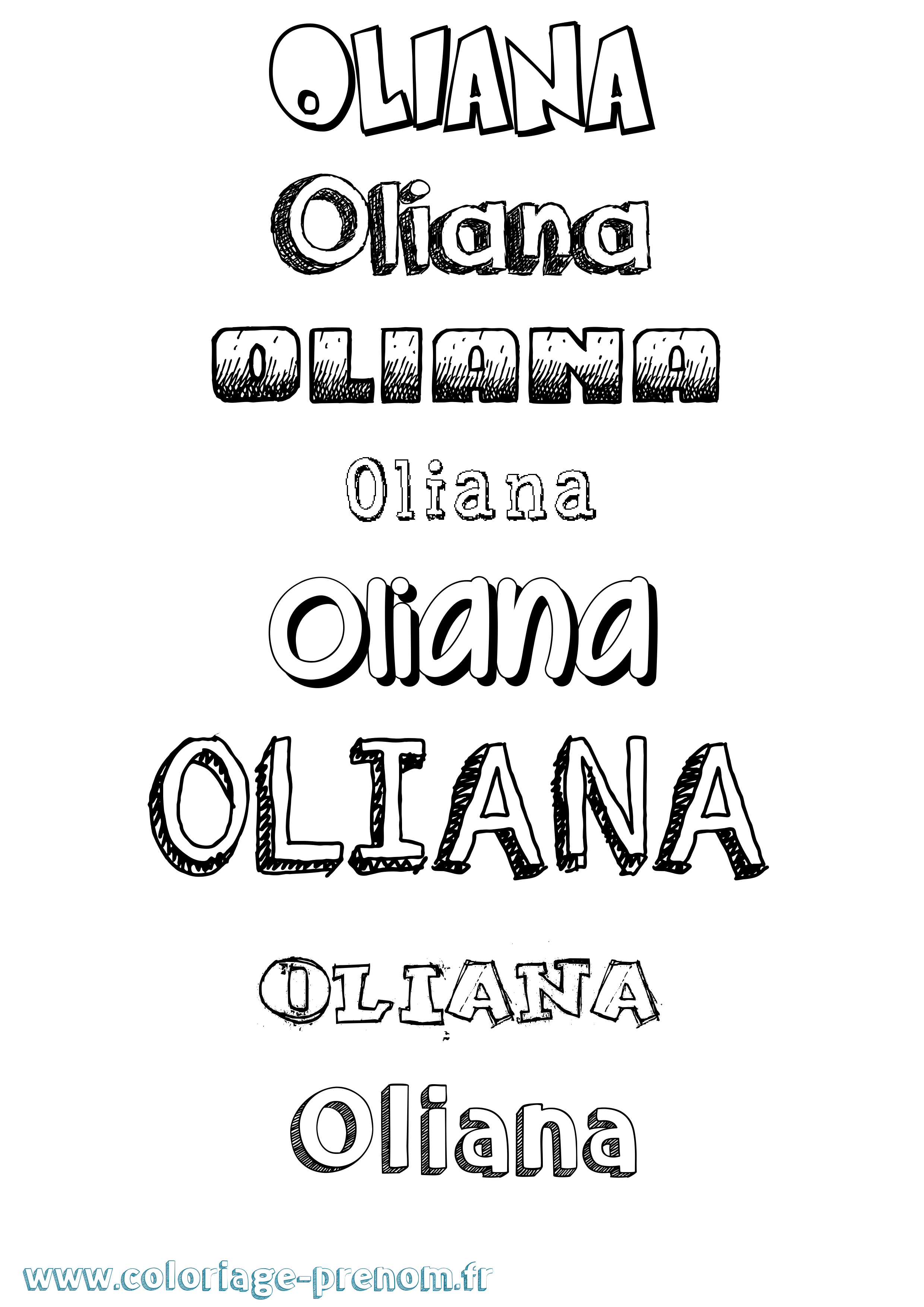 Coloriage Oliana Dessiné Coloriage prénom Oliana Dessiné