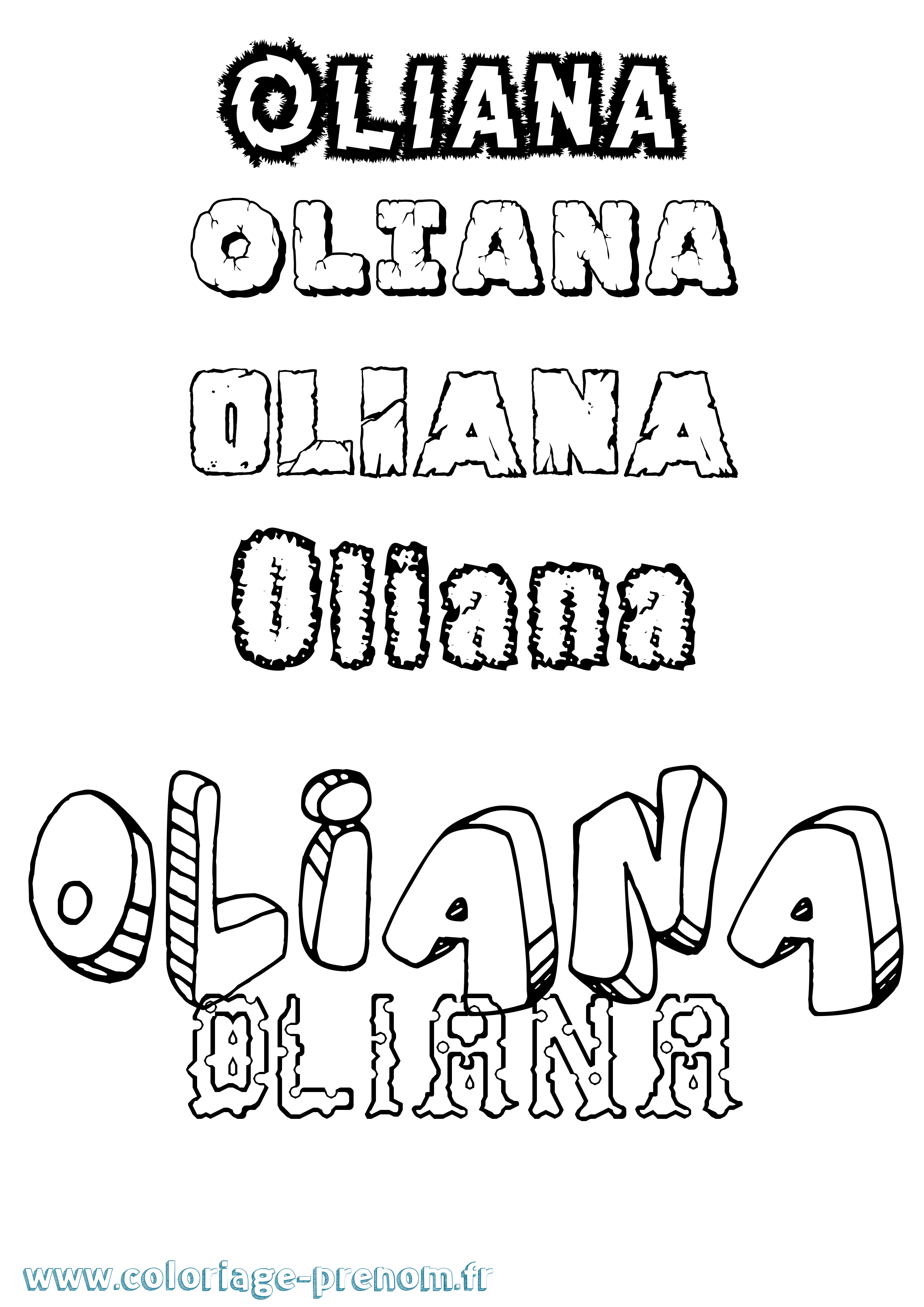 Coloriage Oliana Destructuré Coloriage prénom Oliana Destructuré