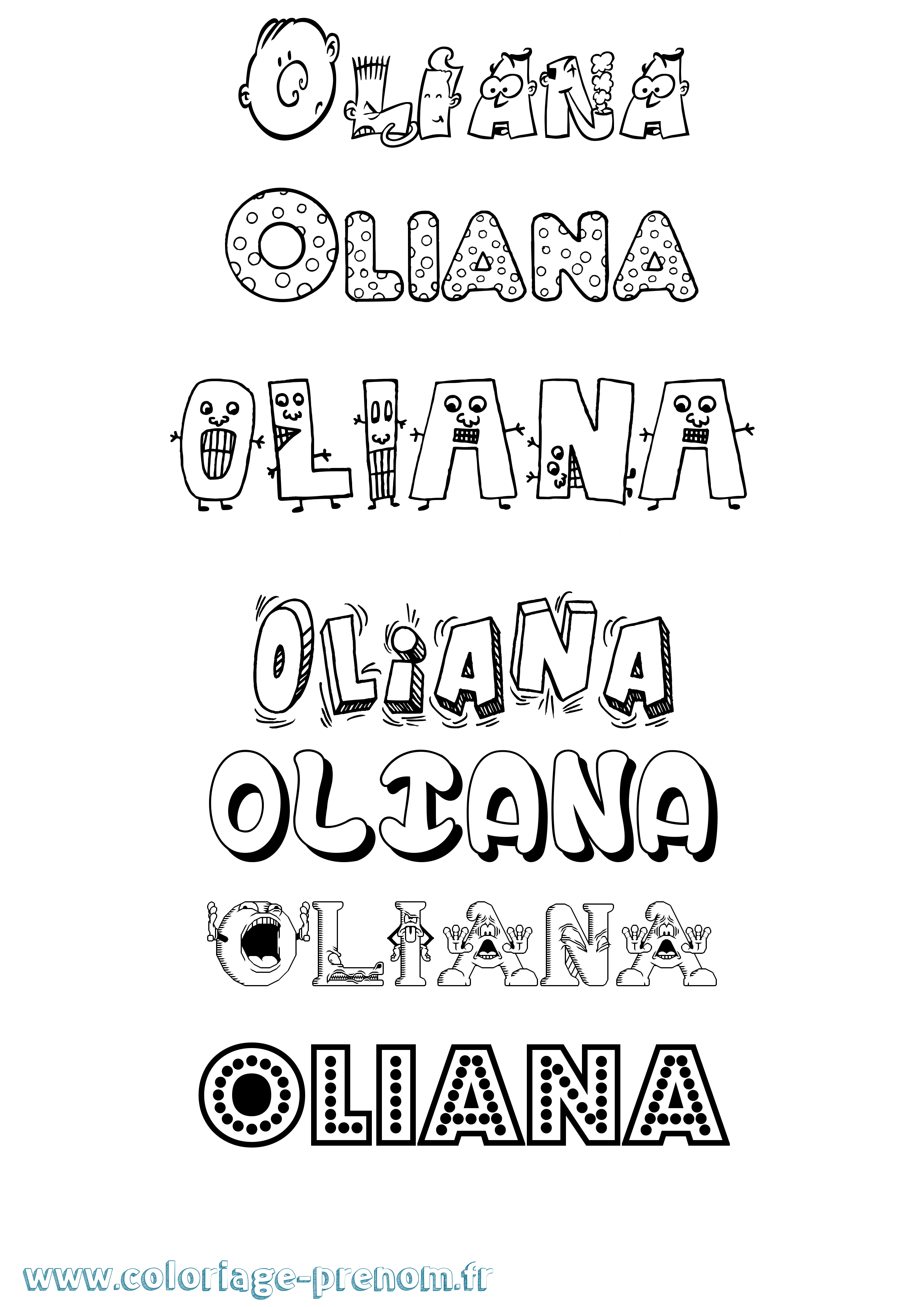 Coloriage Oliana Fun Coloriage prénom Oliana Fun