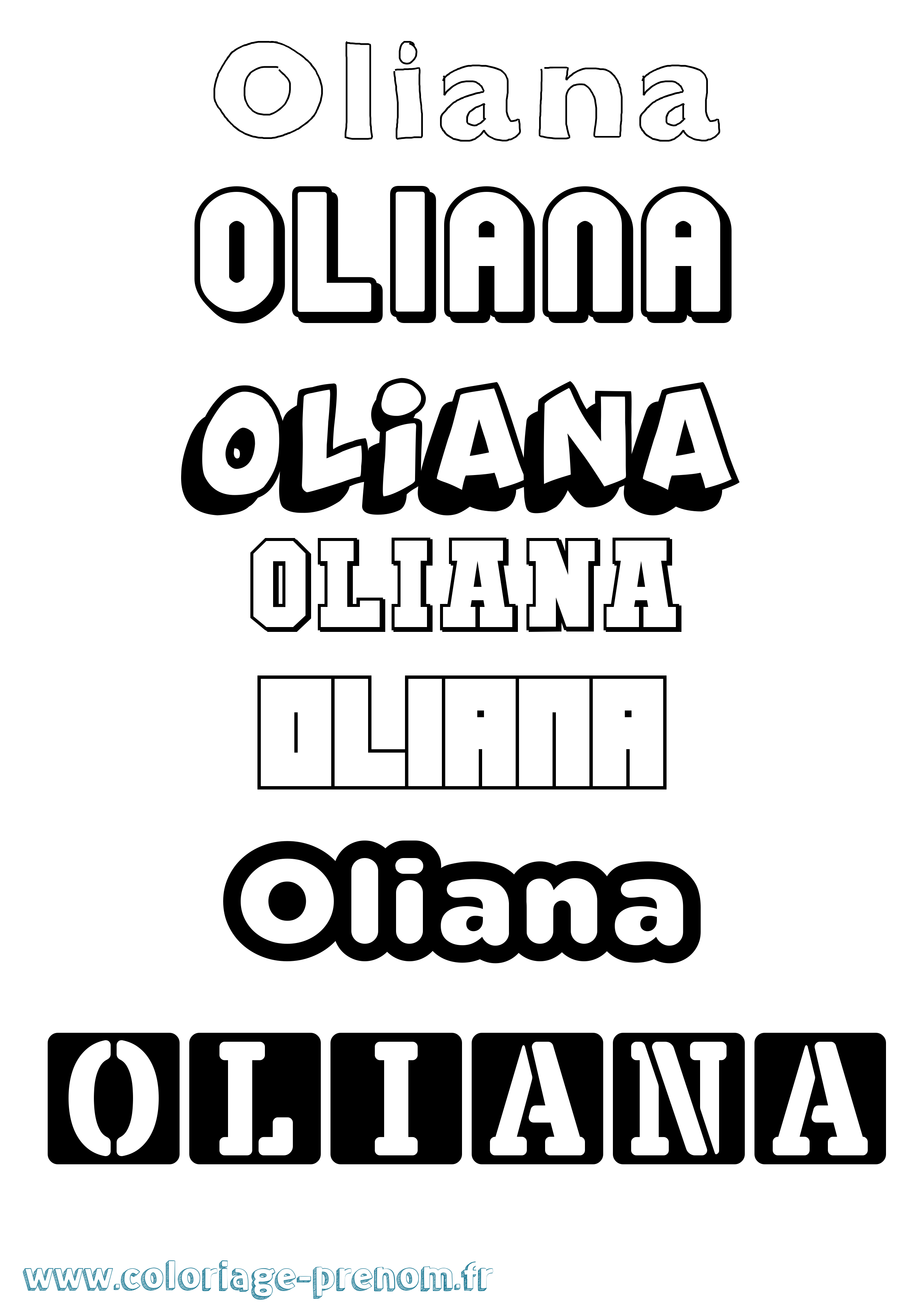Coloriage Oliana Simple Coloriage prénom Oliana Simple