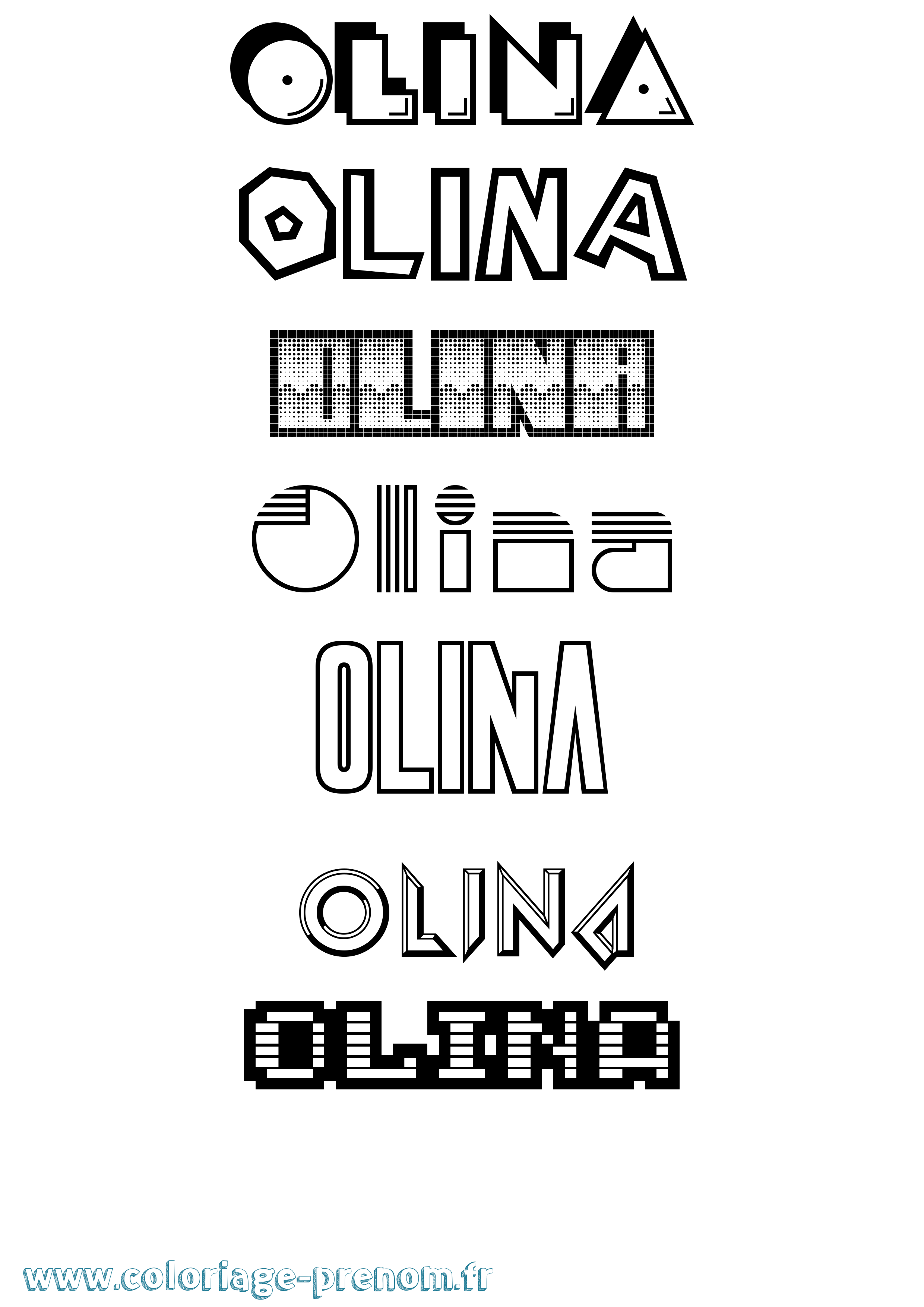 Coloriage Olina Jeux Vidéos Coloriage prénom Olina Jeux Vidéos