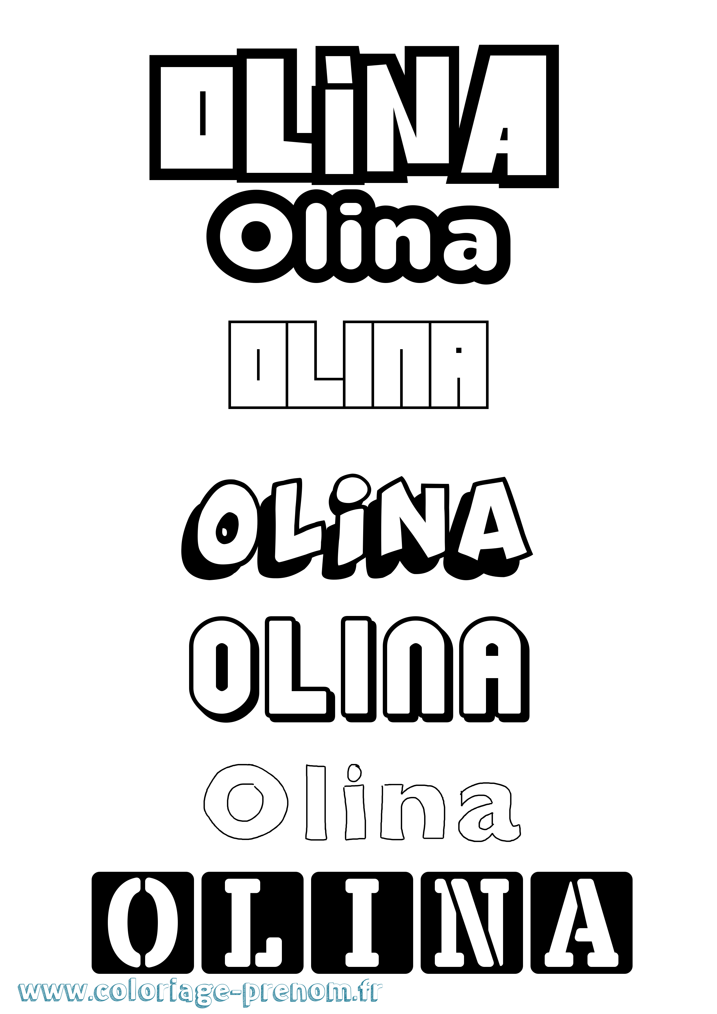 Coloriage Olina Simple Coloriage prénom Olina Simple