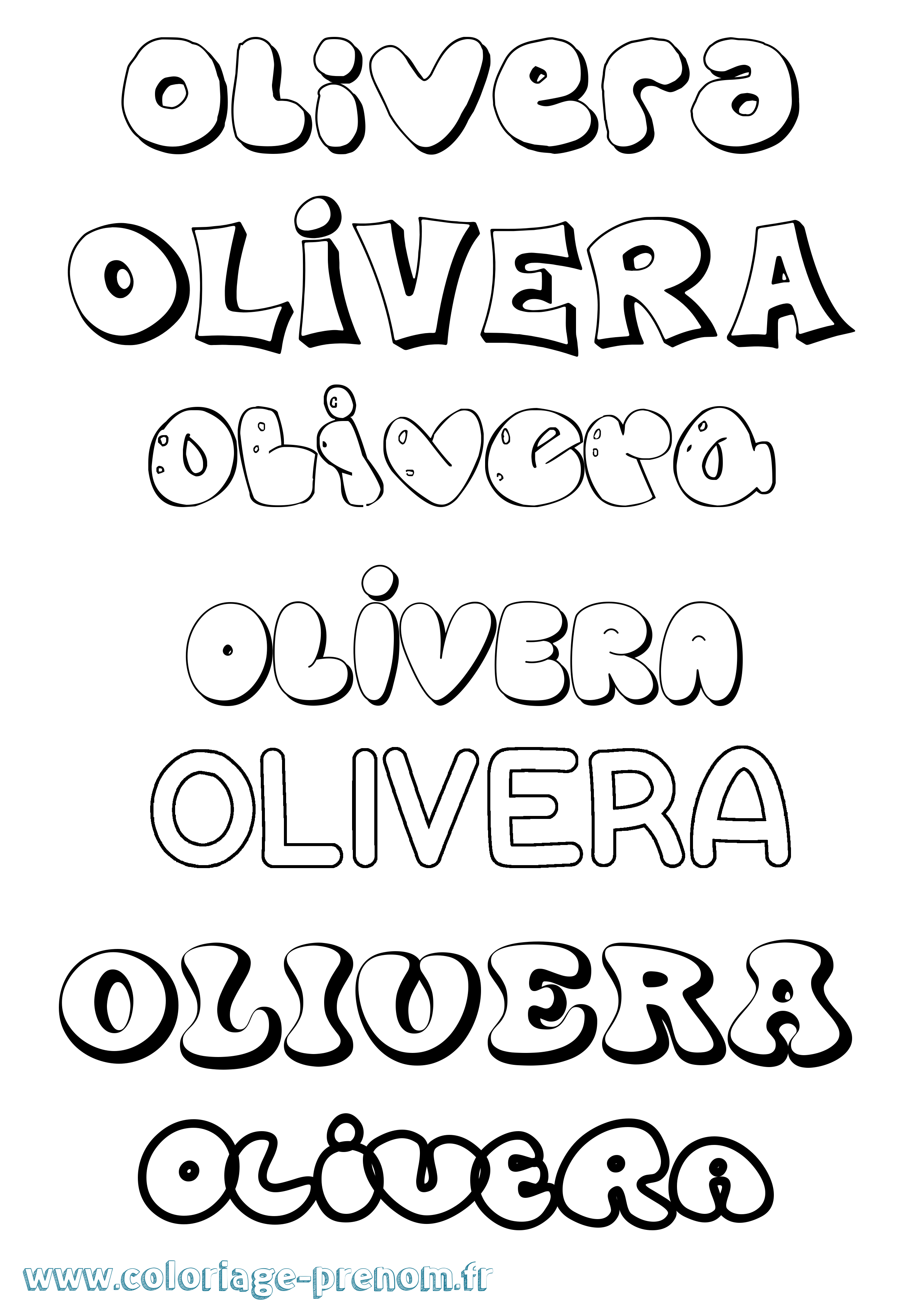 Coloriage Olivera Bubble Coloriage prénom Olivera Bubble