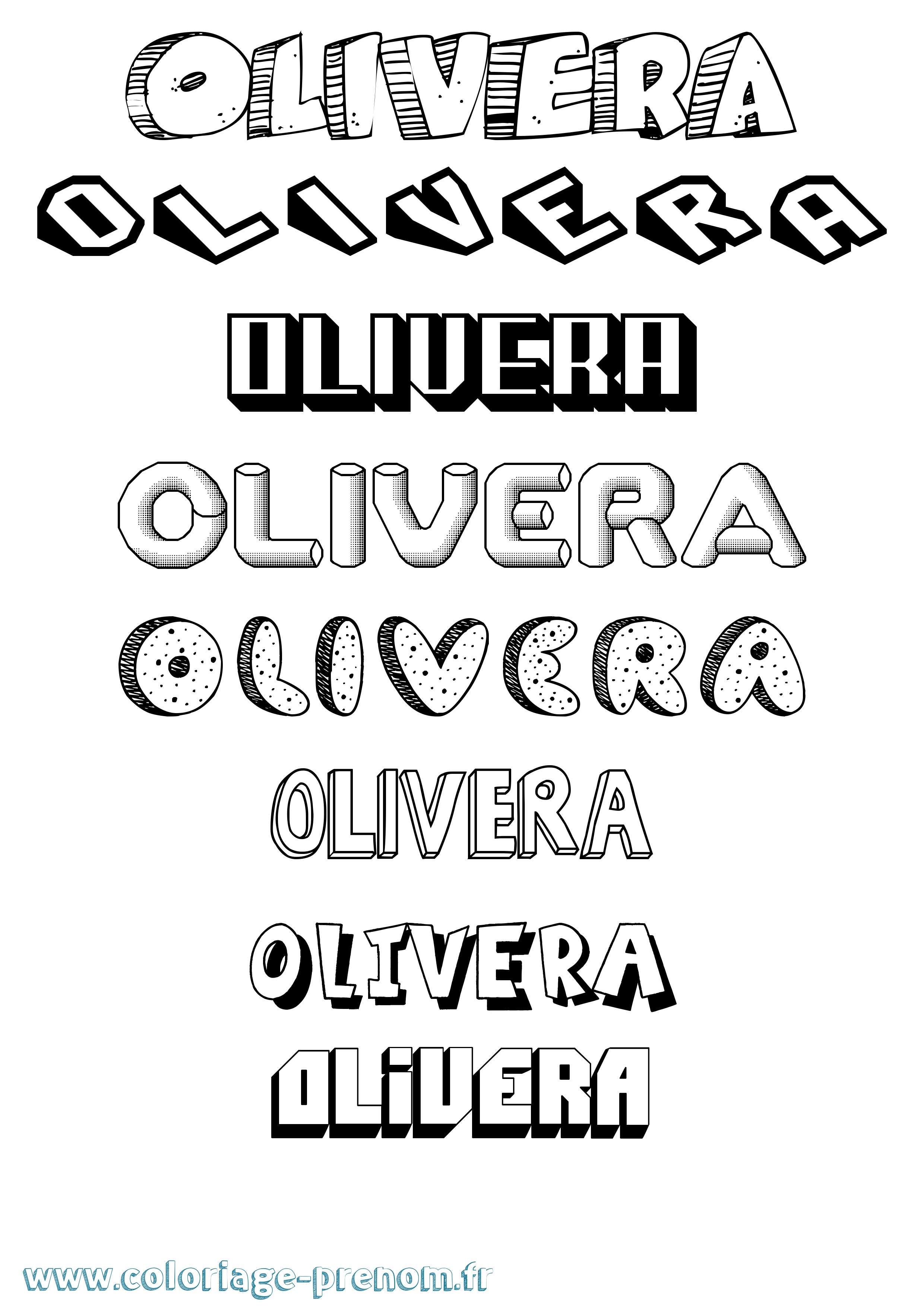 Coloriage Olivera Effet 3D Coloriage prénom Olivera Effet 3D