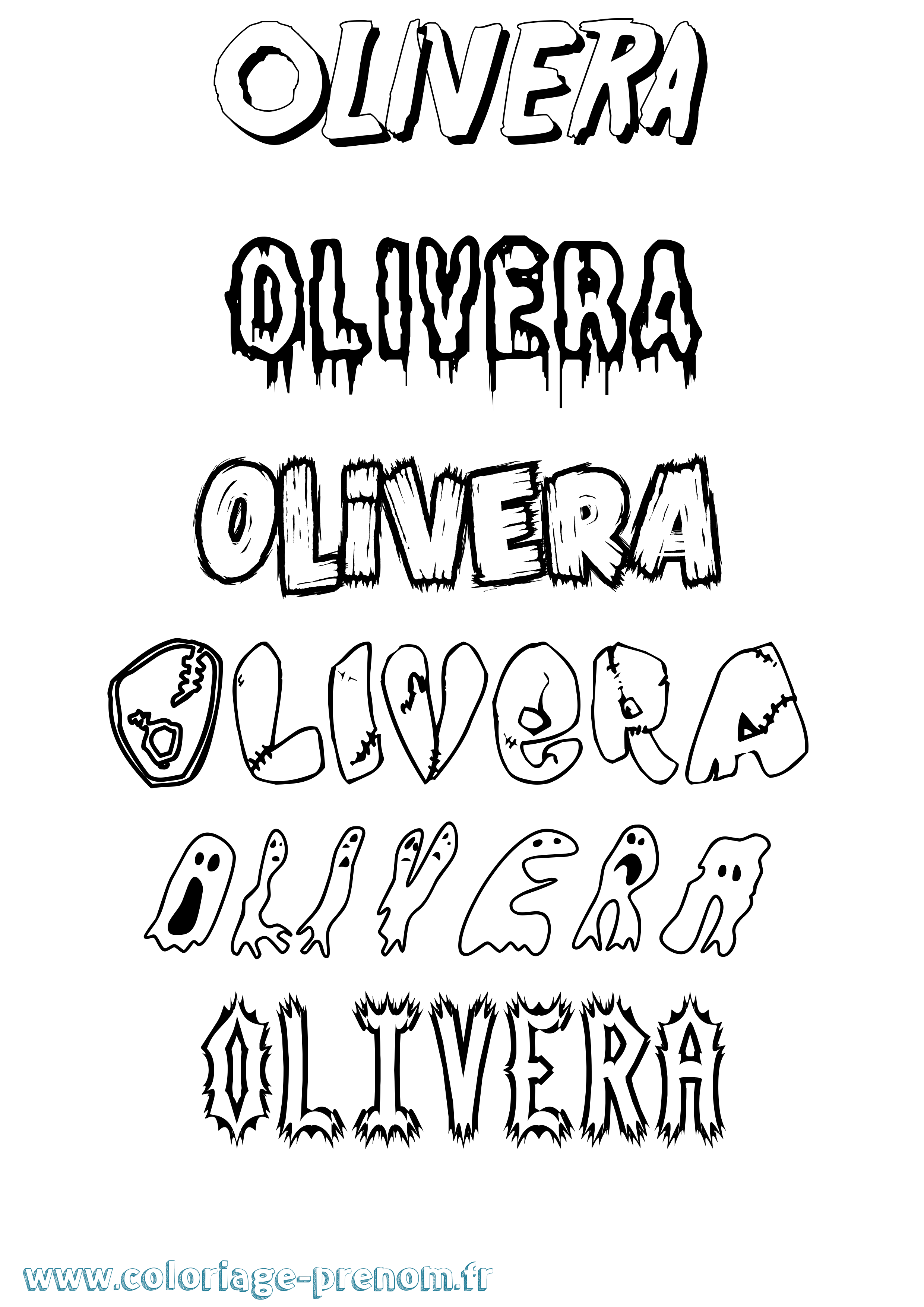 Coloriage Olivera Frisson Coloriage prénom Olivera Frisson