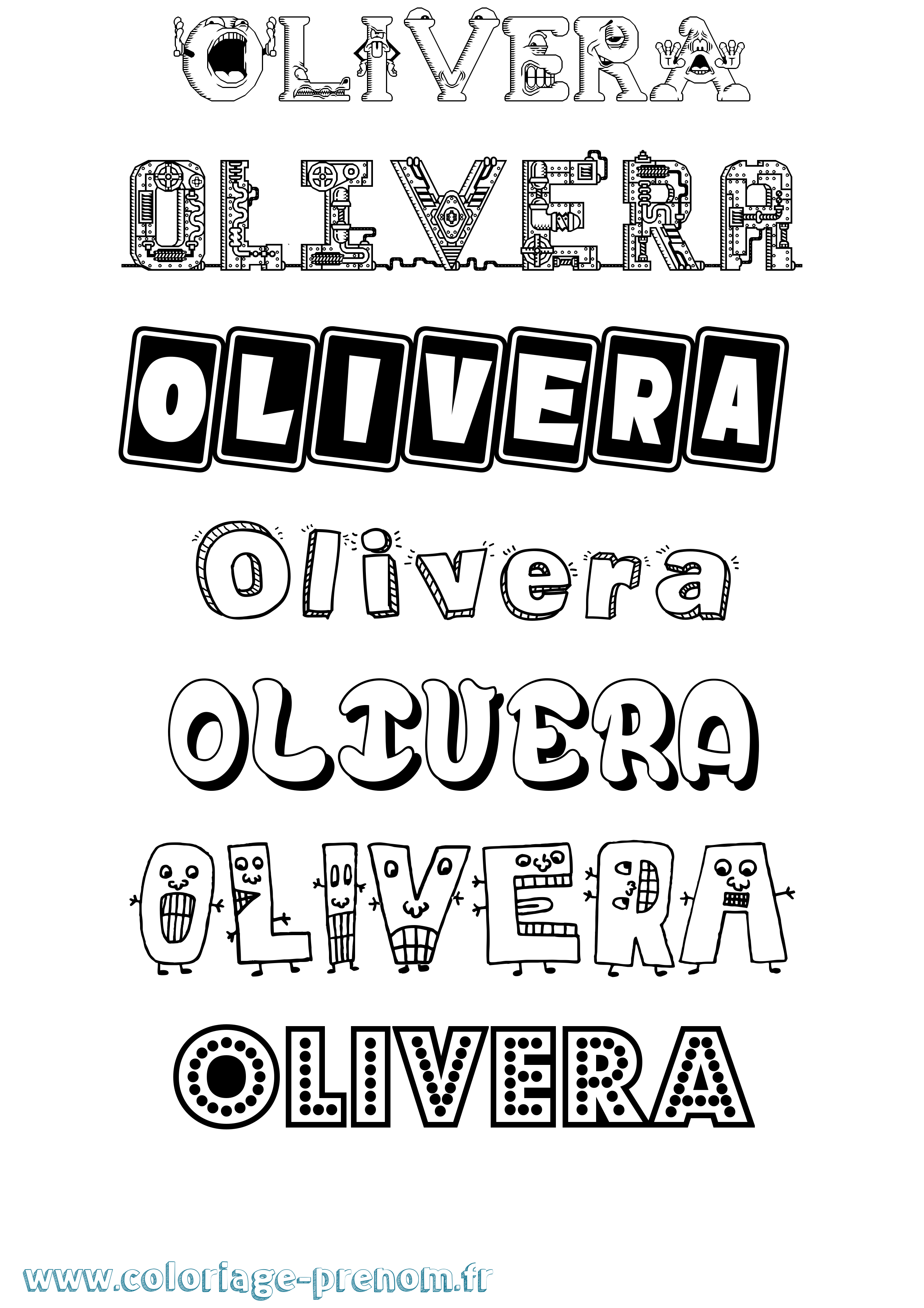 Coloriage Olivera Fun Coloriage prénom Olivera Fun