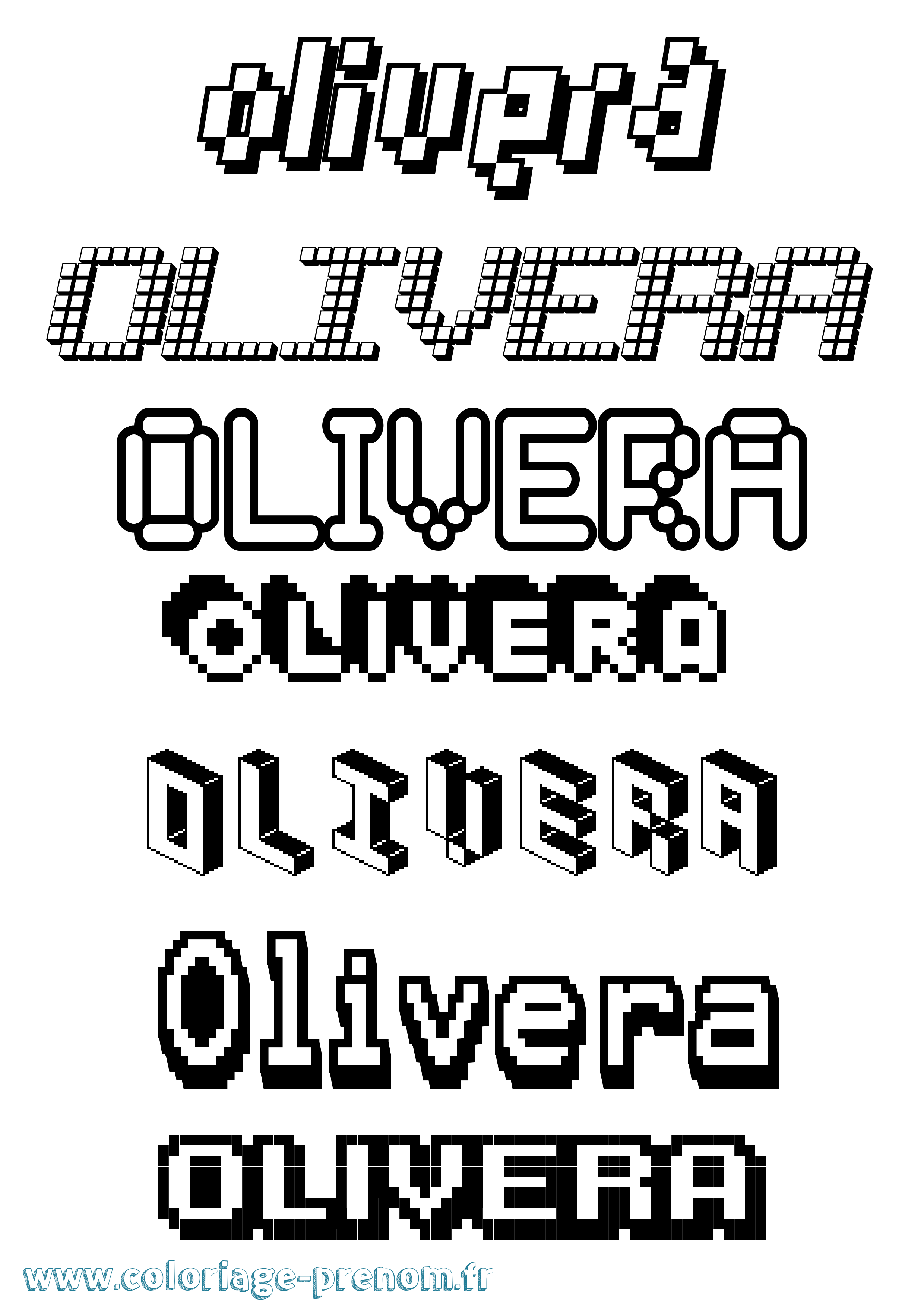 Coloriage Olivera Pixel Coloriage prénom Olivera Pixel
