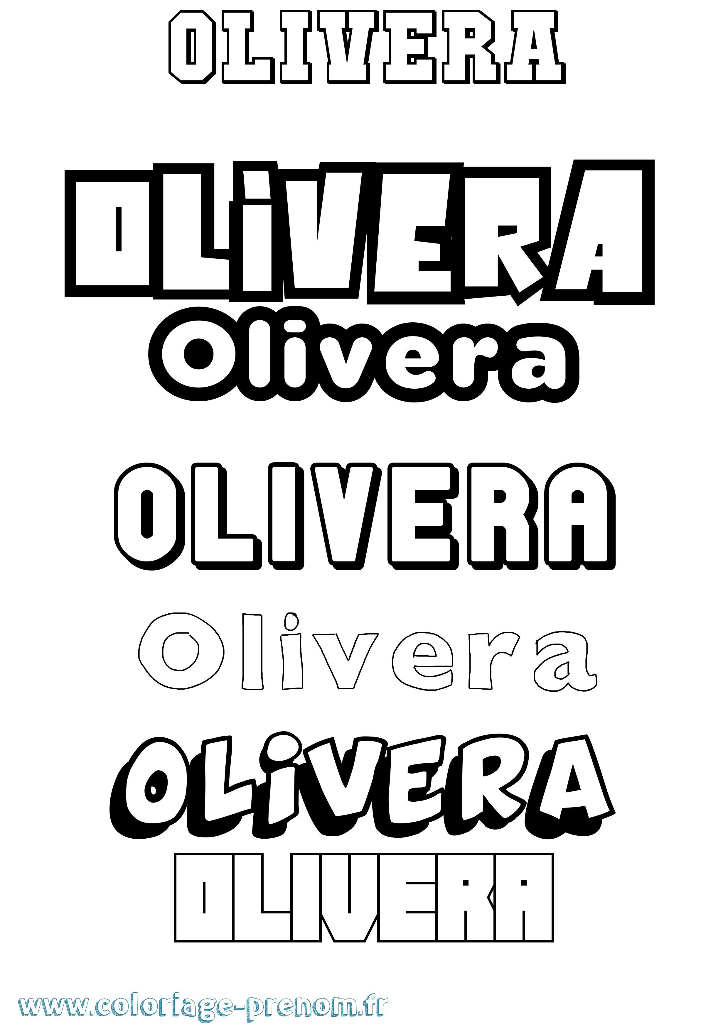 Coloriage Olivera Simple Coloriage prénom Olivera Simple
