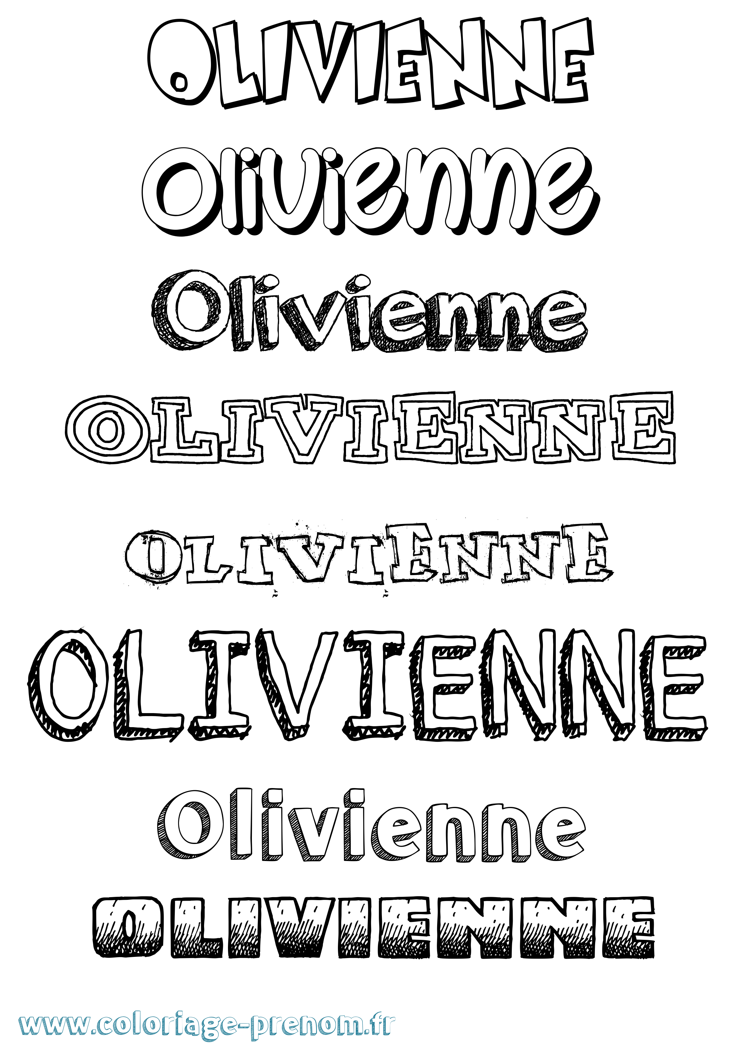 Coloriage Olivienne Dessiné Coloriage prénom Olivienne Dessiné