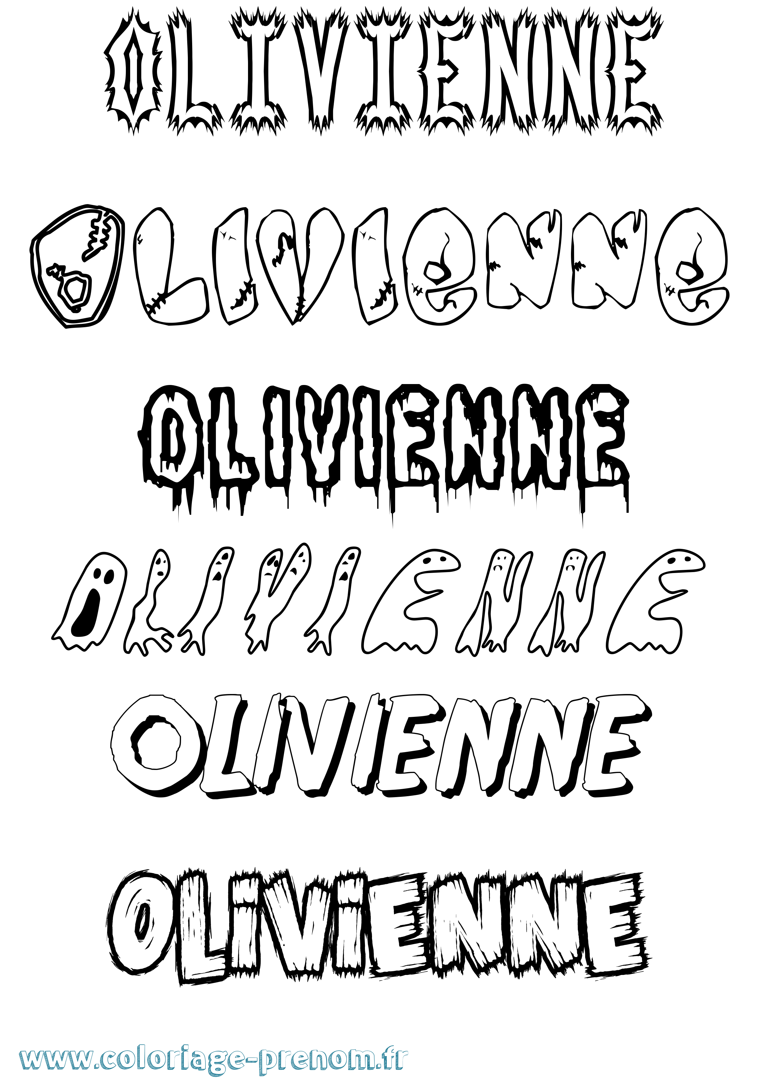Coloriage Olivienne Frisson Coloriage prénom Olivienne Frisson