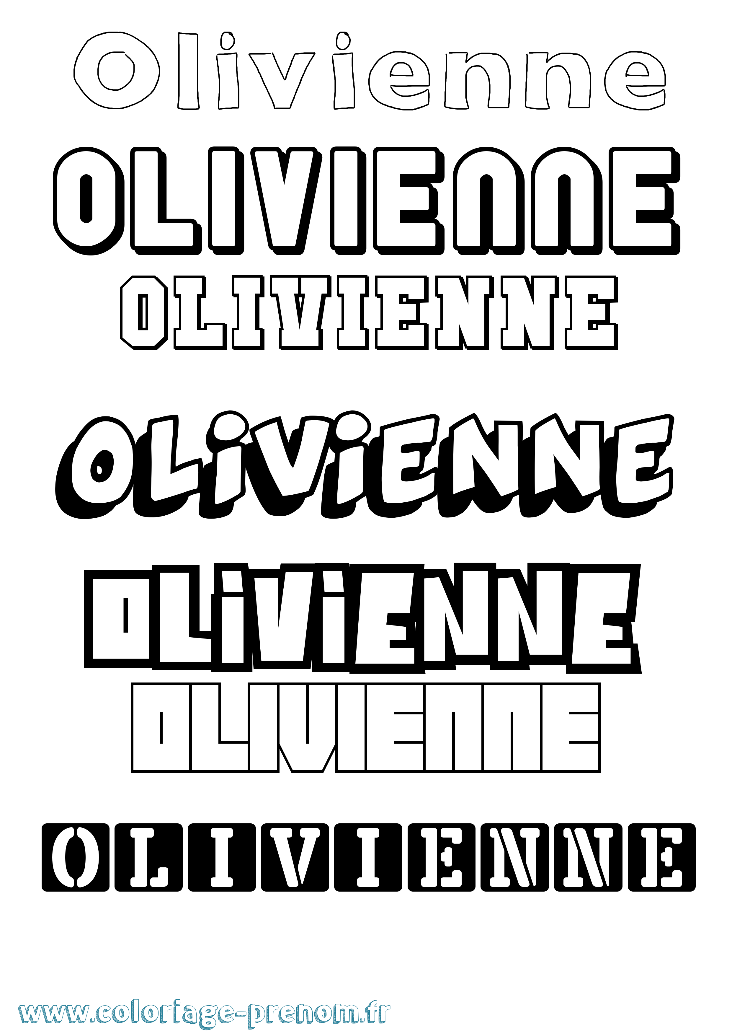 Coloriage Olivienne Simple Coloriage prénom Olivienne Simple
