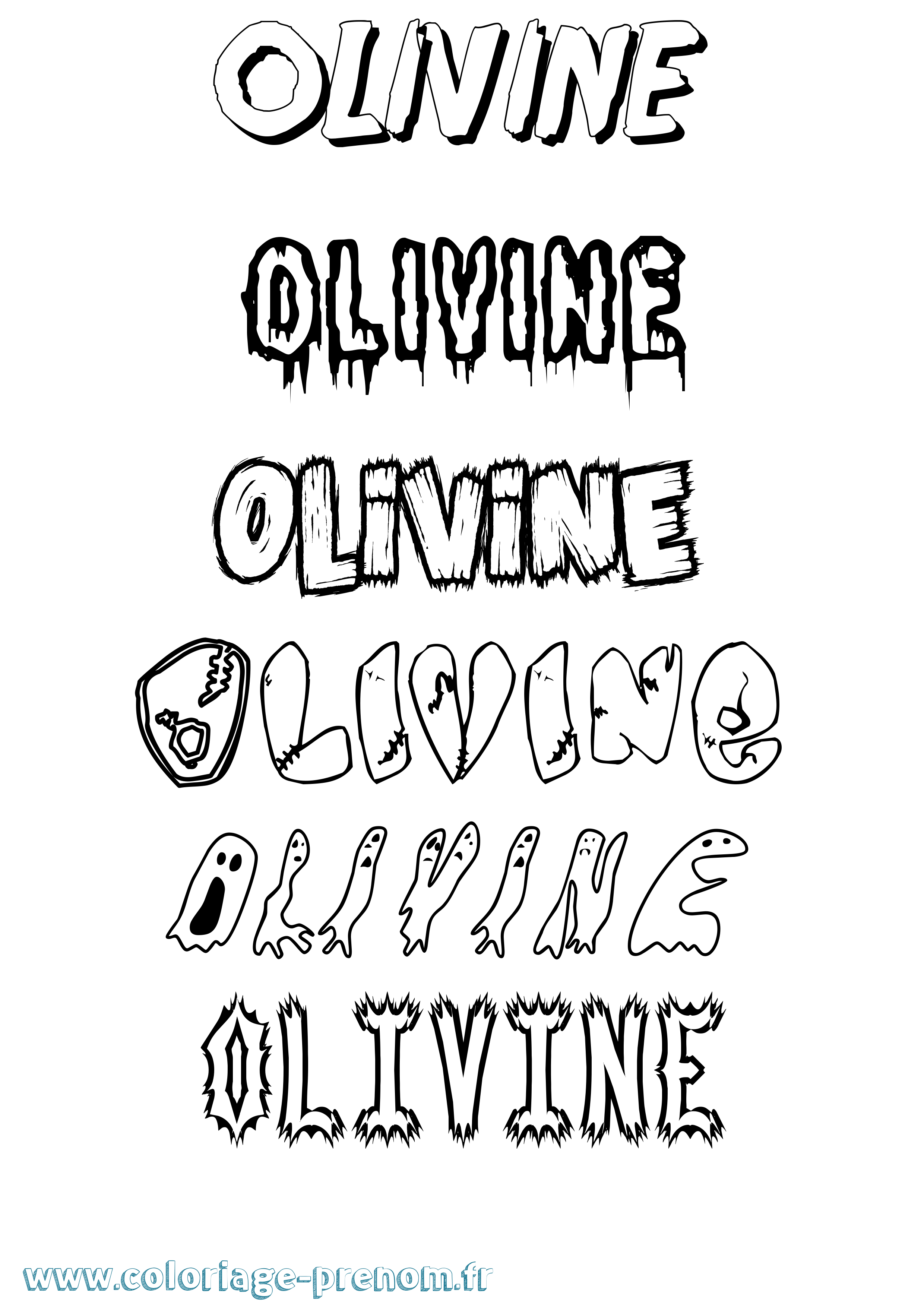 Coloriage Olivine Frisson Coloriage prénom Olivine Frisson