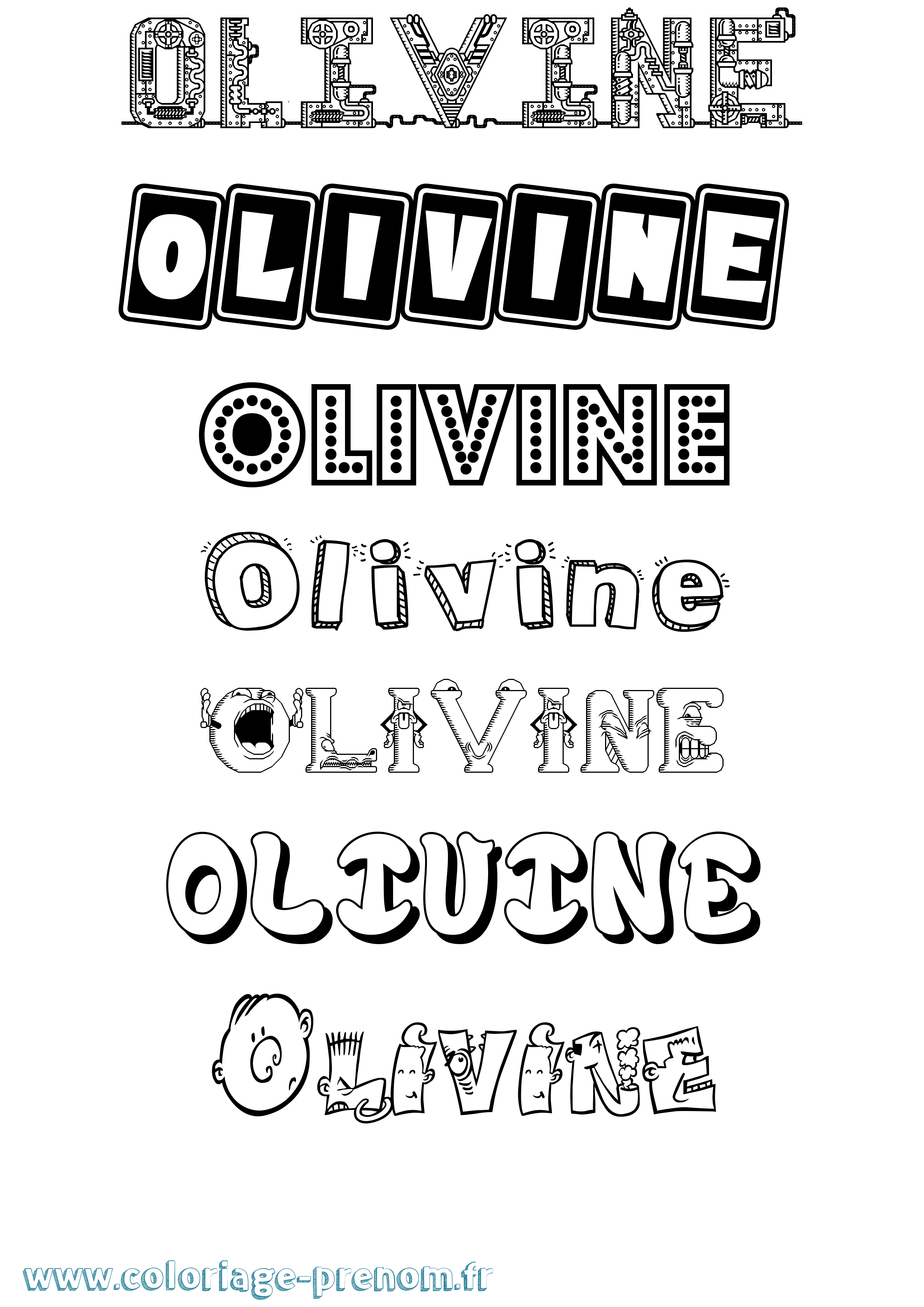 Coloriage Olivine Fun Coloriage prénom Olivine Fun